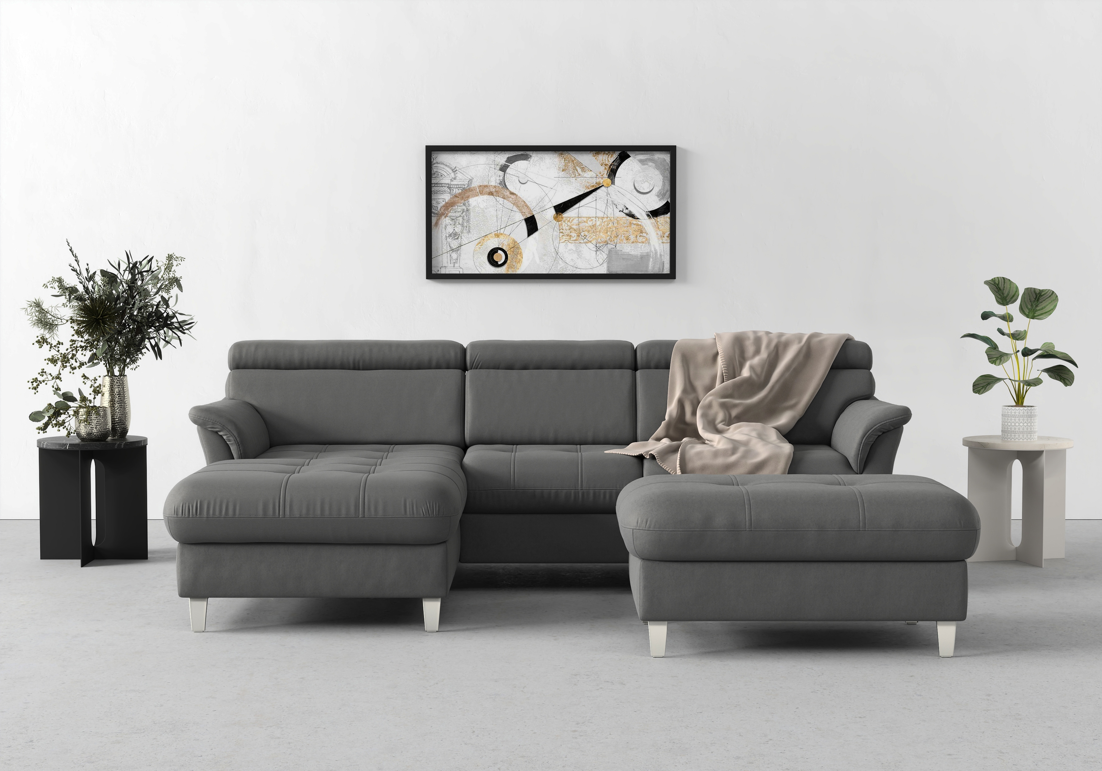 sit&more Ecksofa "Marano L-Form" inklusive Kopfteilverstellung, optional Schlaffunktion & Bettkasten