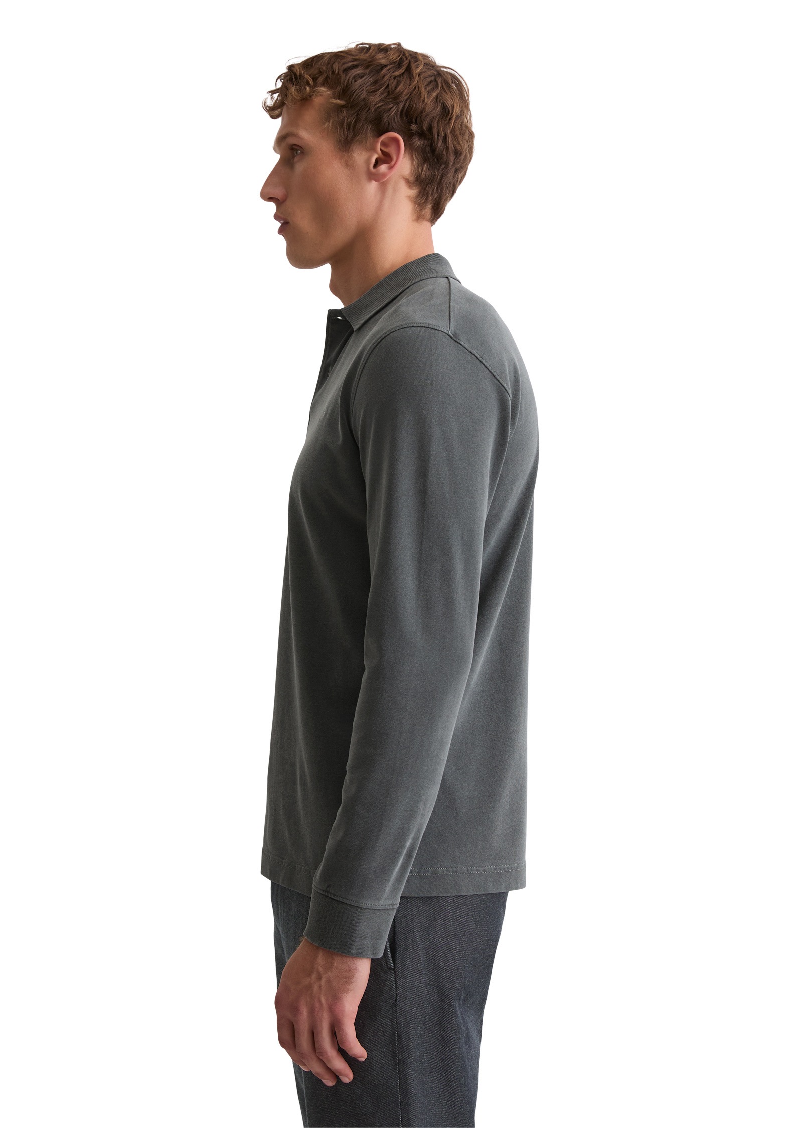 Marc OPolo Langarm-Poloshirt "aus soft-touch Bio-Baumwoll-Jersey" günstig online kaufen