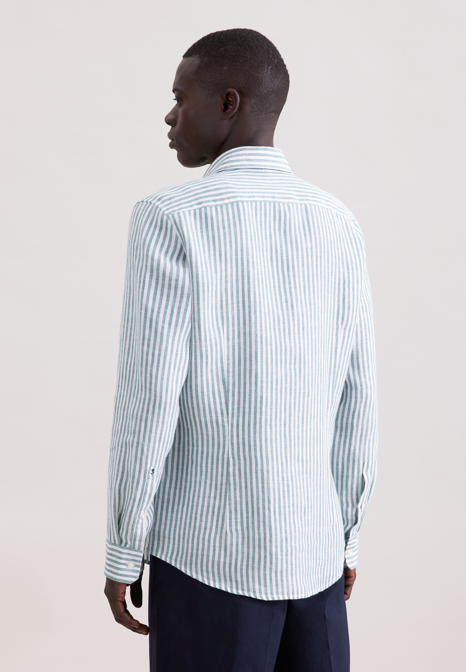 seidensticker Leinenhemd "Schwarze Rose" Shaped 1/1 Kentkragen Gestreift günstig online kaufen