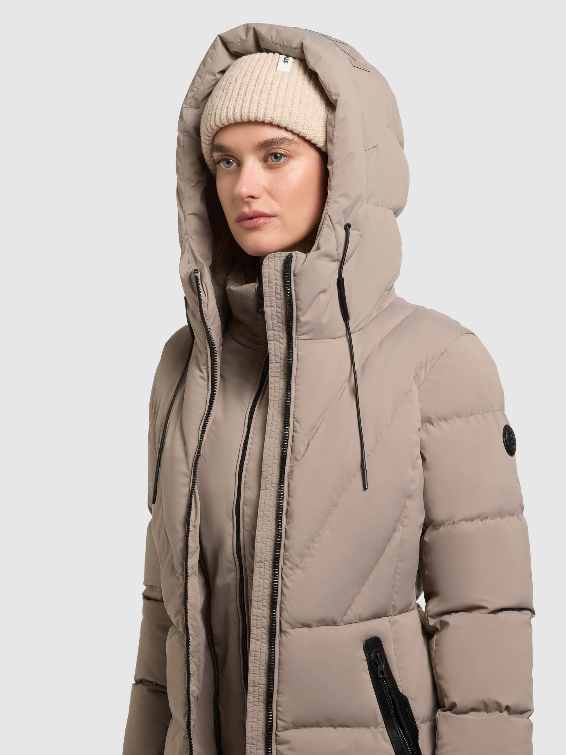 KHUJO RABB Quilted Jacket Greige XL 3
