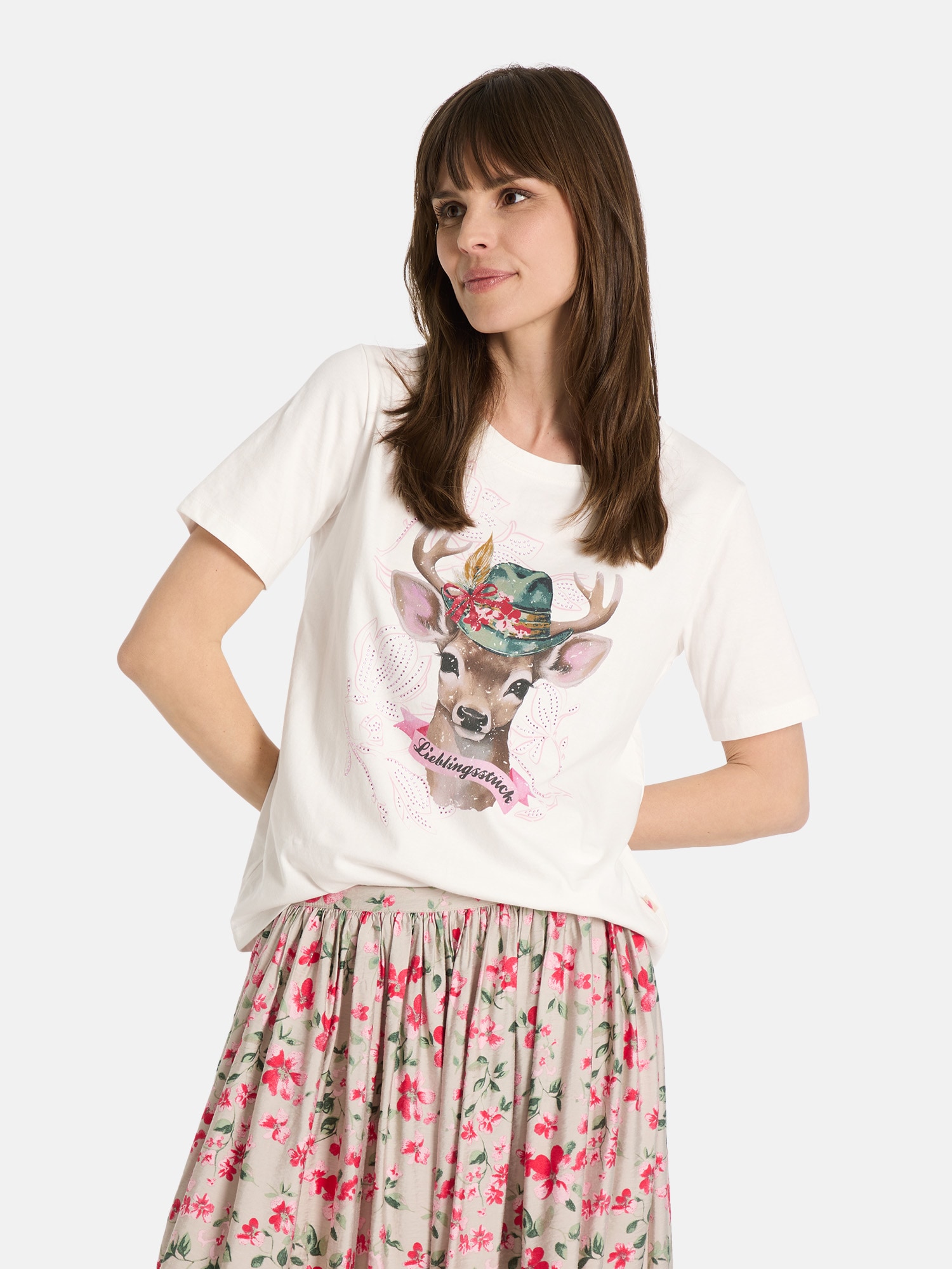 Lieblingsstück Print-Shirt »Cara«, in Rundhalsform mit Hotfix Frontmotiv