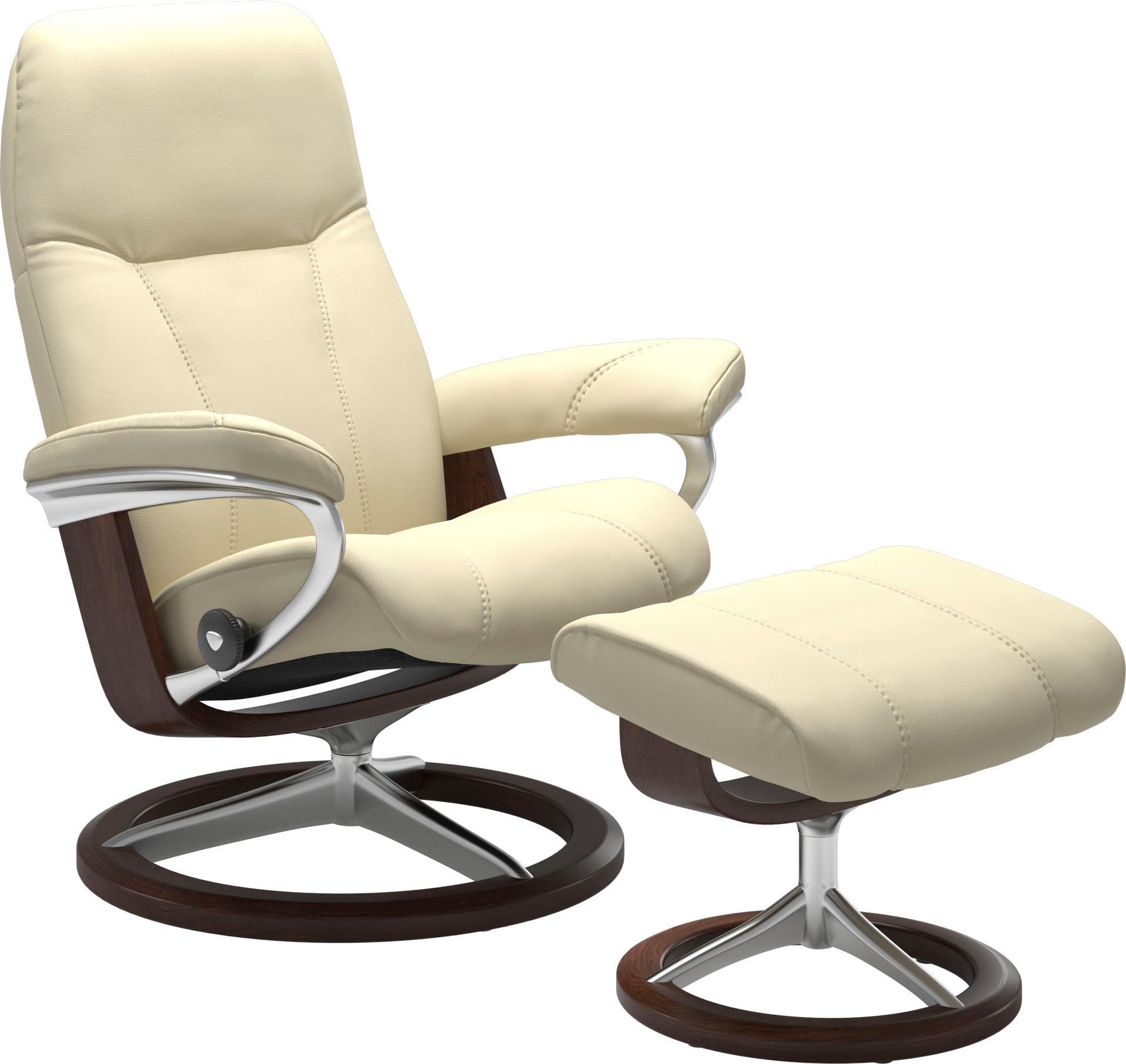 Stressless® Relaxsessel »Consul«, (Set, Relaxsessel mit Hocker), mit Hocker, mit Signature Base, Größe S, Gestell Eiche