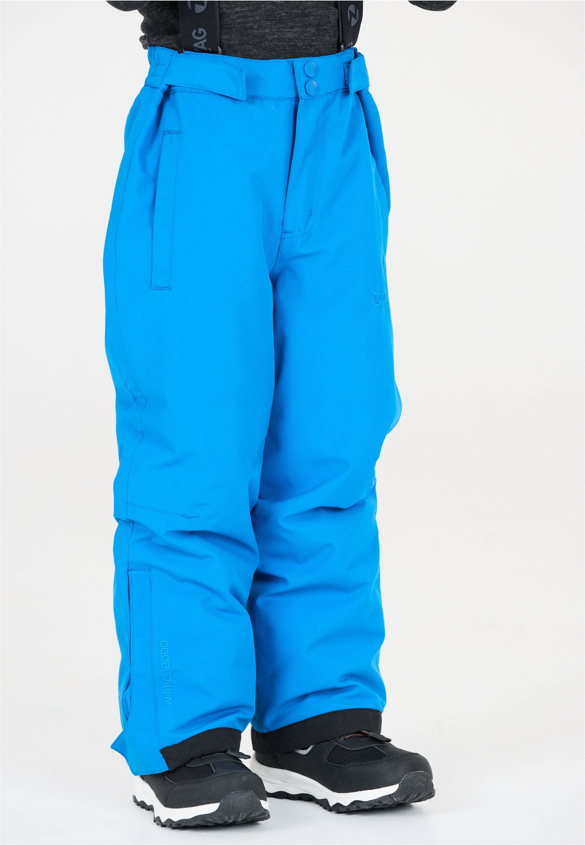 ZIGZAG Mädchen Skihose "Soho", blau, Gr. 110, unifarben, 88% Polyester, 12% Elasthan, Hosen, mit abnehmbaren Hosenträgern