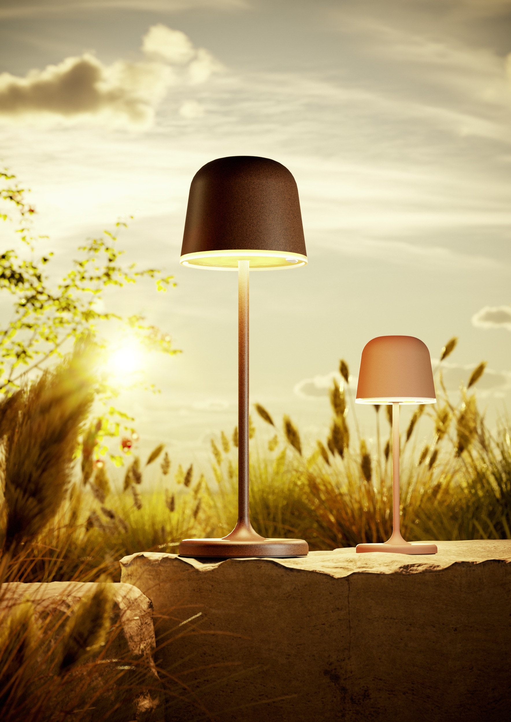 EGLO Tischleuchte »MANNERA-S Tischlampe - Alu, Stahl - LED - 1,8W - IP54« LED-Modul 1 Stk. Neutralweiß | Warmweiß Akku Tischleuchte, Außentischleuchte, Gartenlampe, H20 x Ø7,5 cm