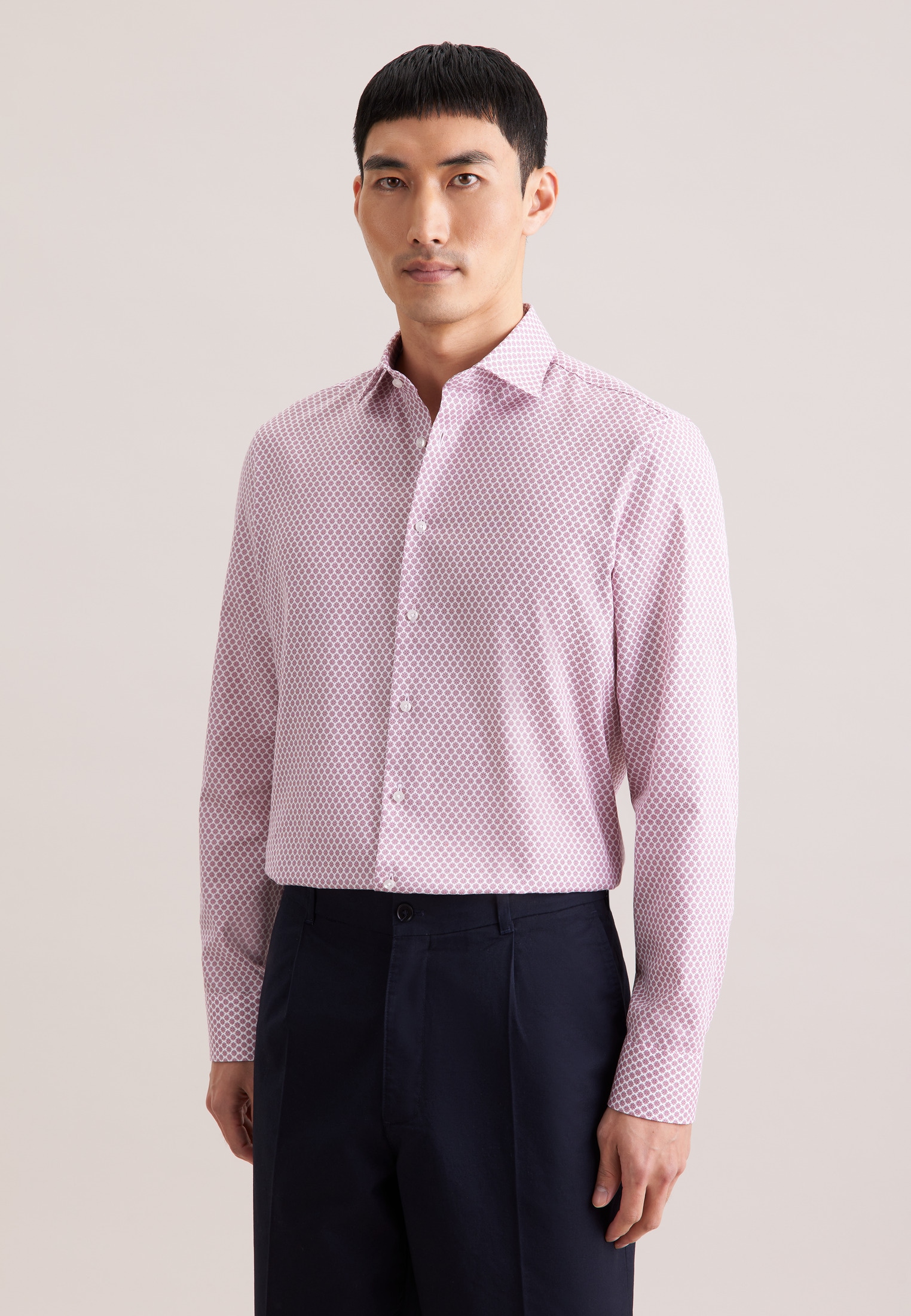 seidensticker Businesshemd "Schwarze Rose" Slim 1/1 Kentkragen Druck günstig online kaufen