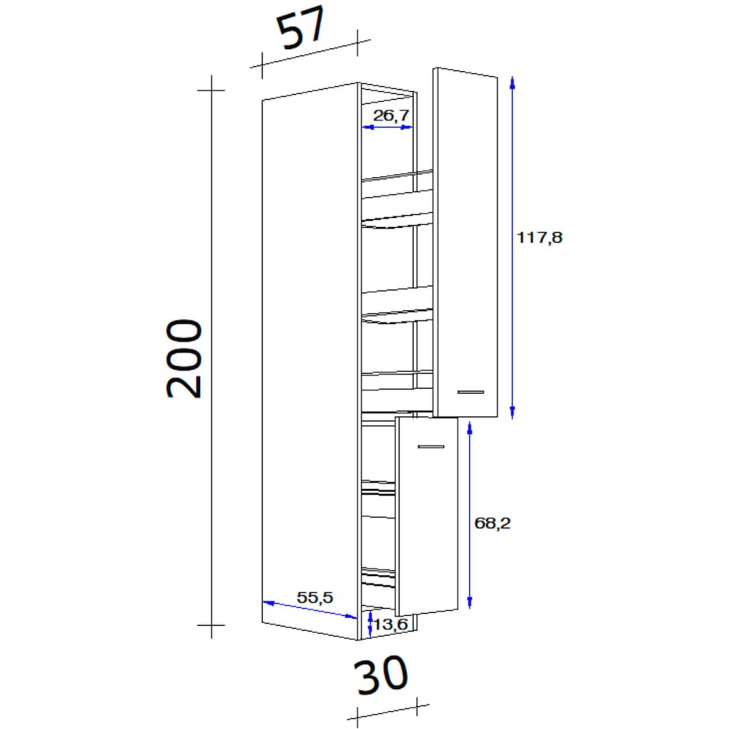 Flex-Well Apothekerschrank »Wito«, (B x H x T) 30 x 200 x 57 cm, mit 5 Ablagen