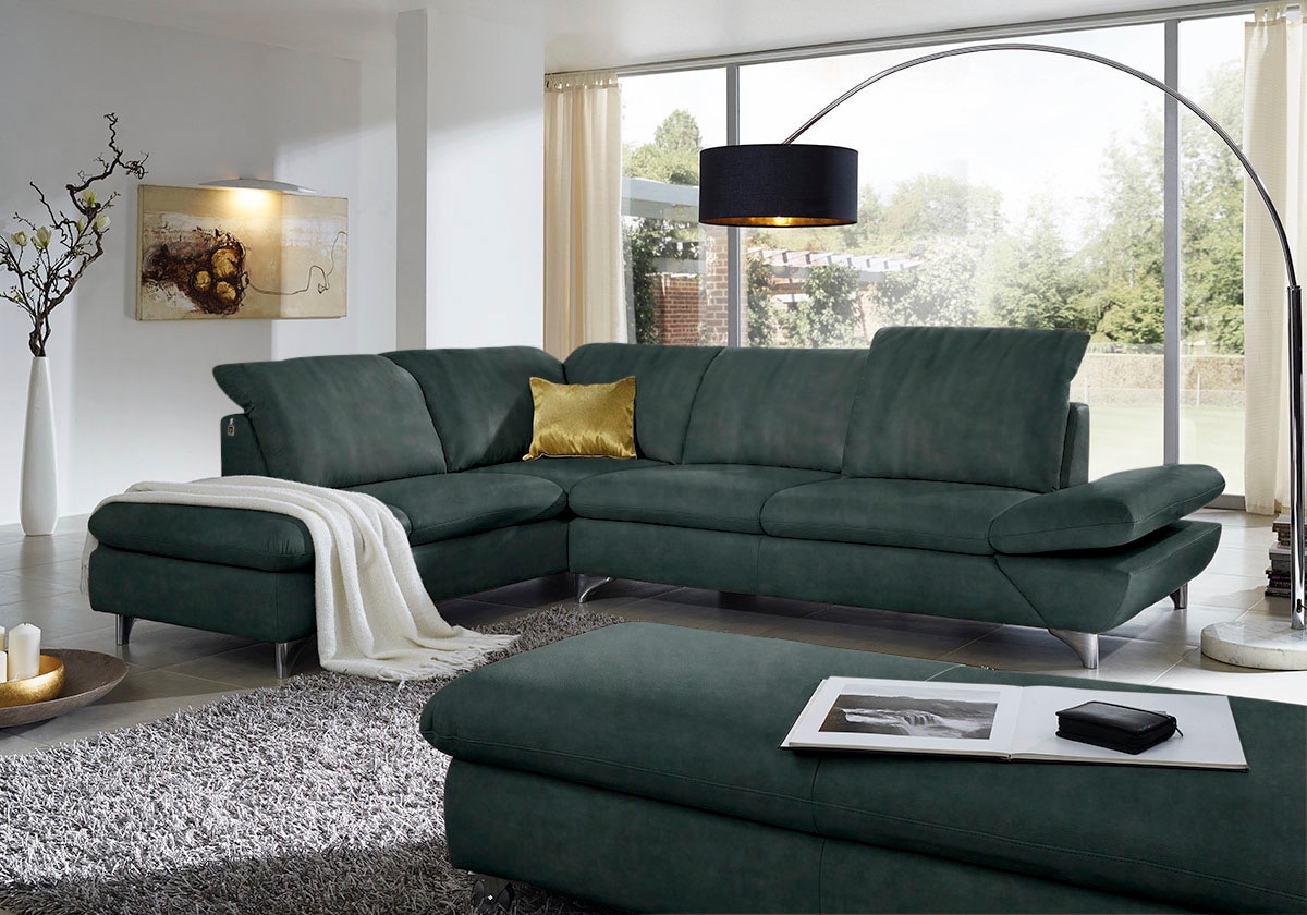 W.SCHILLIG Ecksofa "Taoo, elegant und zeitlos, bequem, L-Form, Breite 296cm" mit Sitziefenverstellung & Kopfteilverstellung