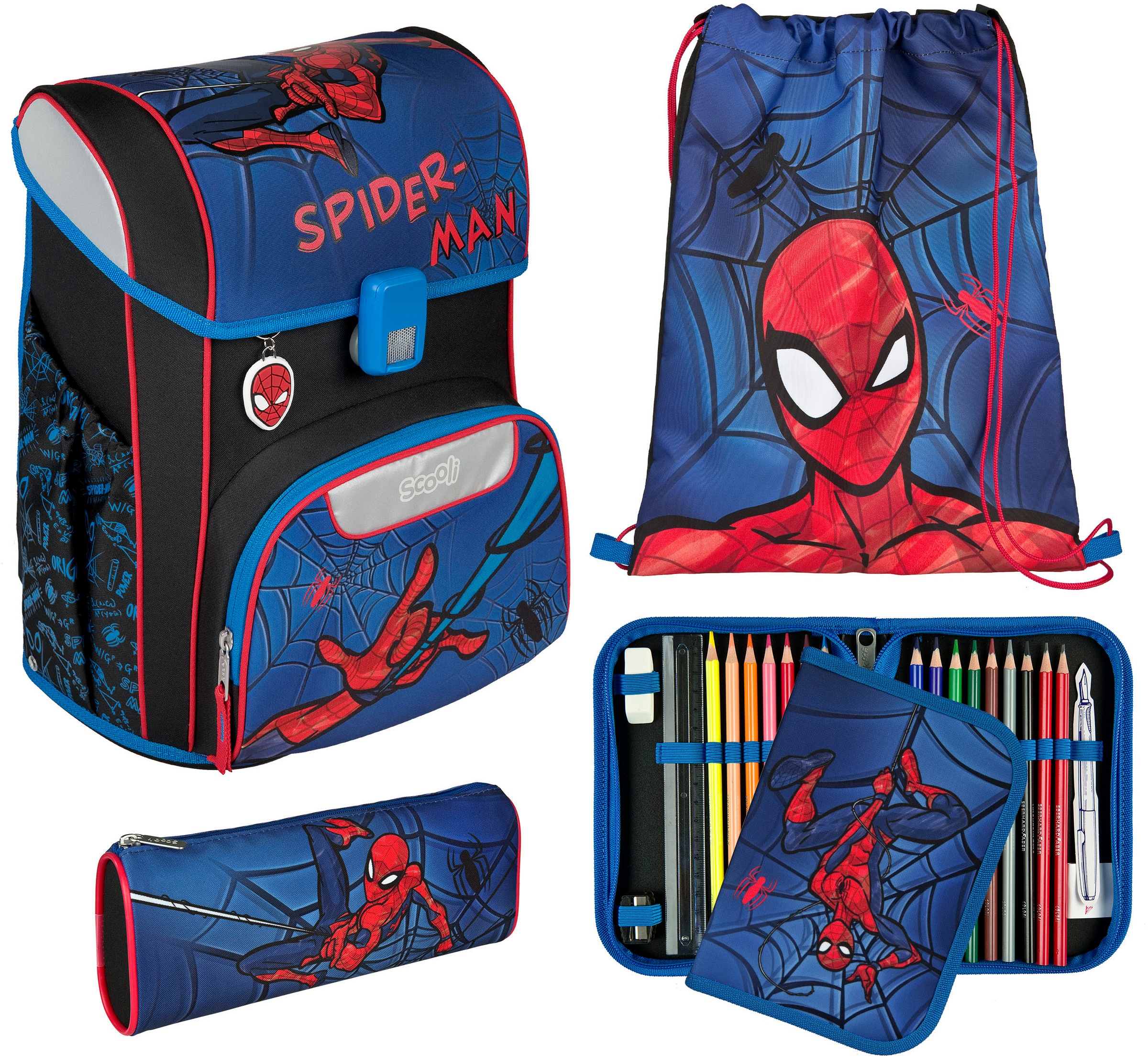 SCOOLI Kinder Schulranzen "Easy Start"spider man, Rucksäcke