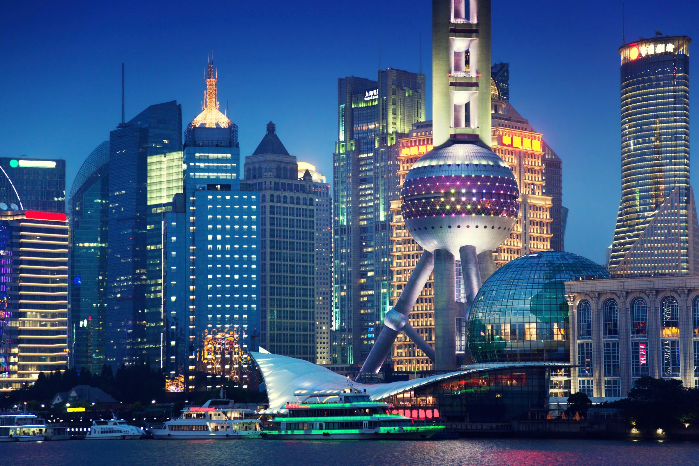 Papermoon Fototapete "SHANGHAI-STADT CHINA SKYLINE BRÜCKEN UFER FLUSS STRAND"
