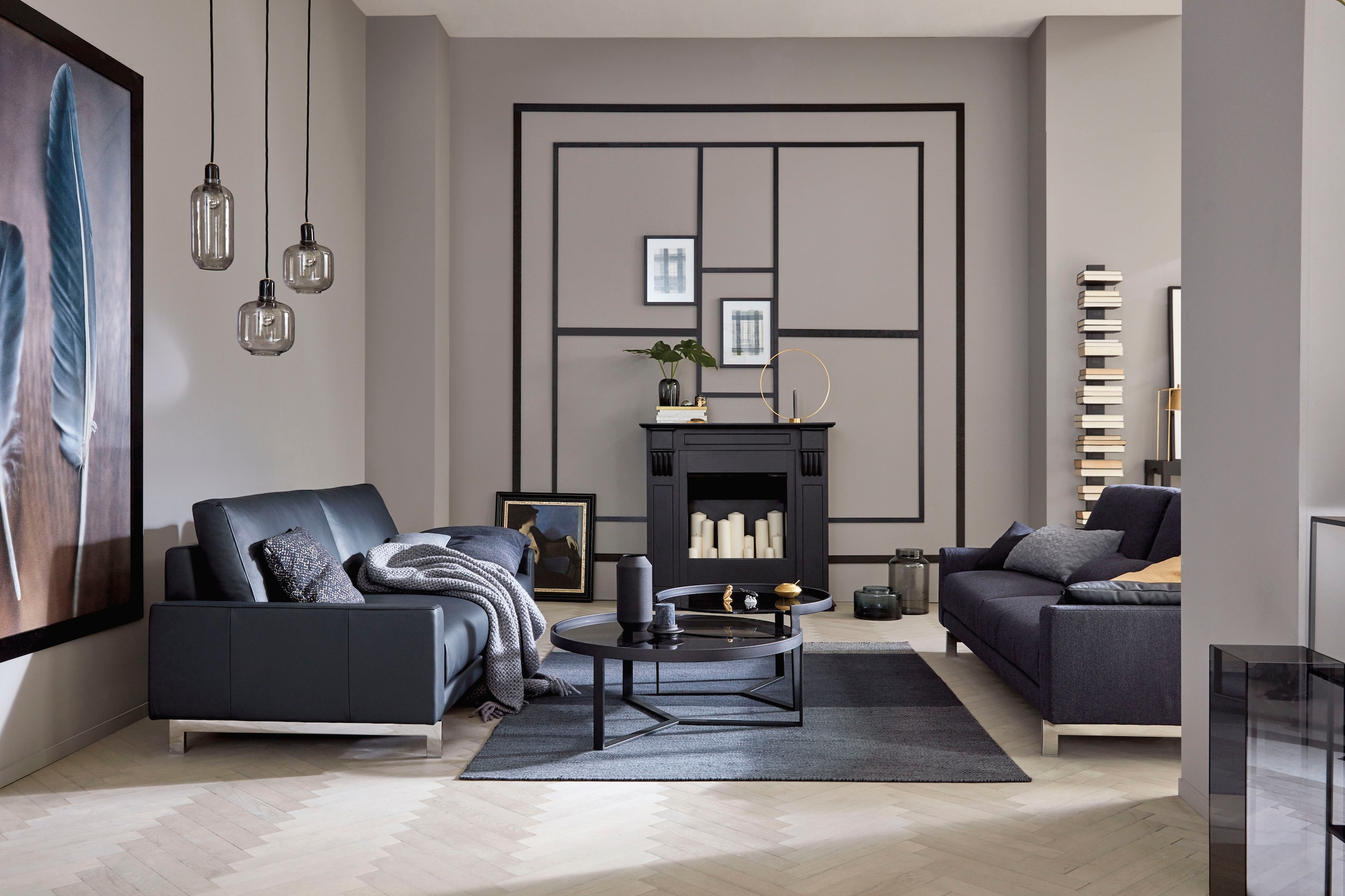 Creation BY ROLF BENZ 2-Sitzer »CR.450, Designsofa, Loungesofa«, Armlehne niedrig, Fuß chromfarben glänzend, Breite 164 cm
