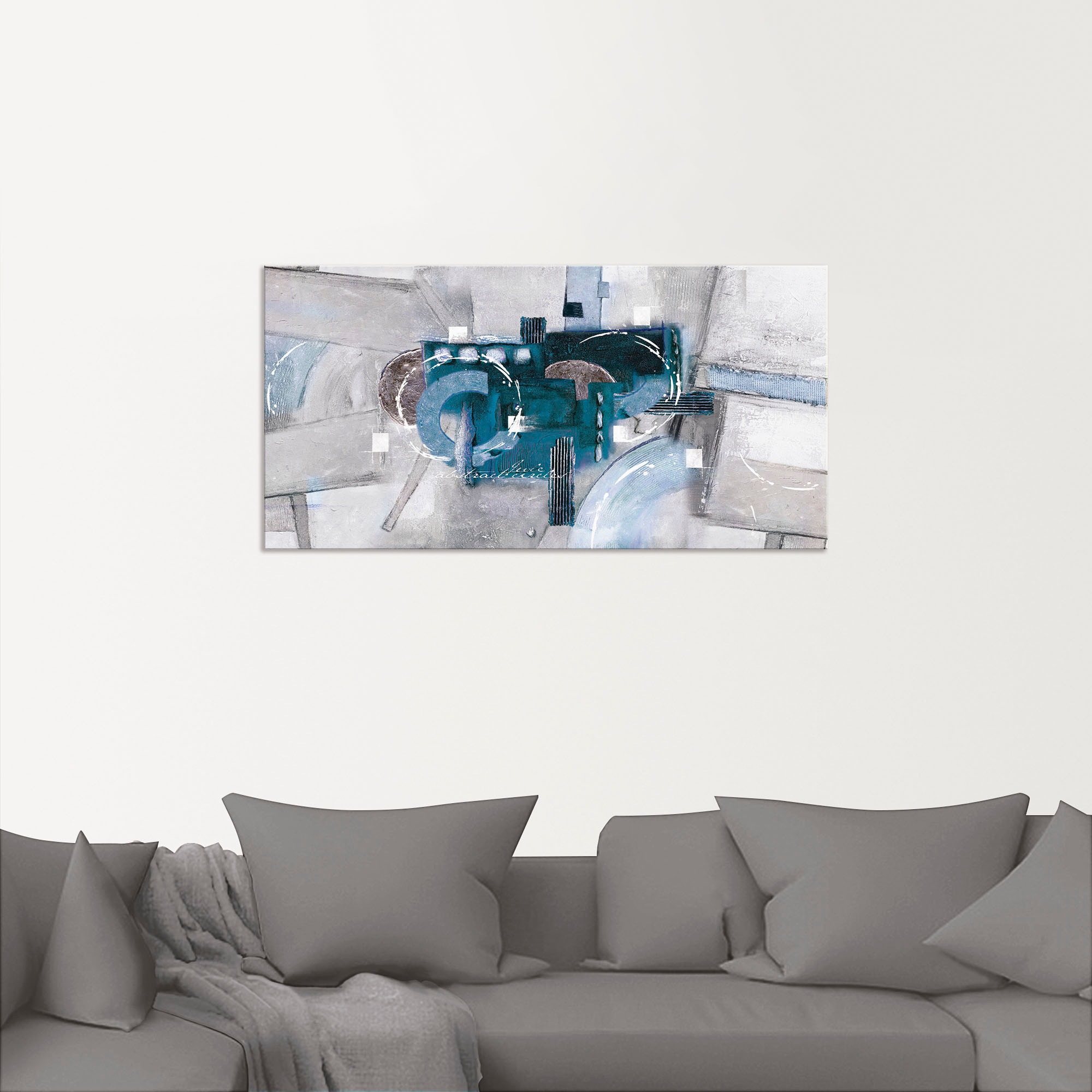 ARTland Tableau Murale Cercles Bleus Abstraits Bleu 60x30cm 3