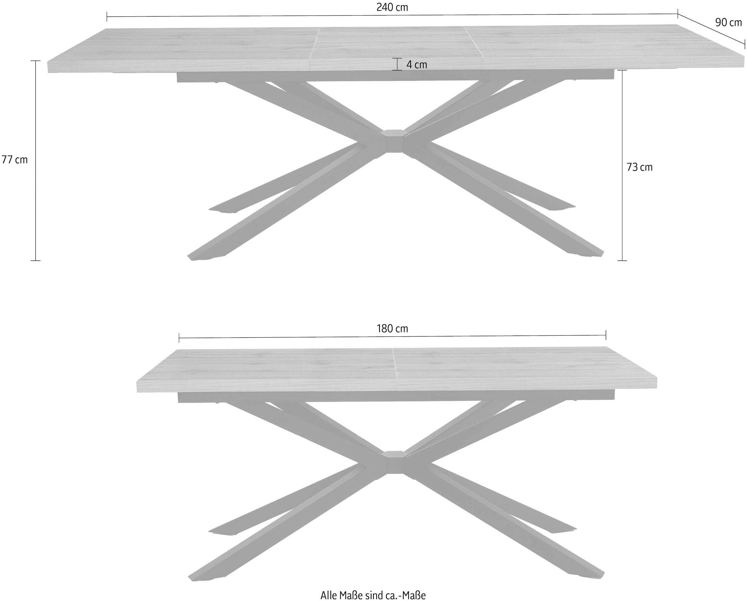 Jockenhöfer Gruppe Esstisch »Liberty« Einhand-Butterfly-Ausziehtechnik (180-240 cm), melaminbeschichtet
