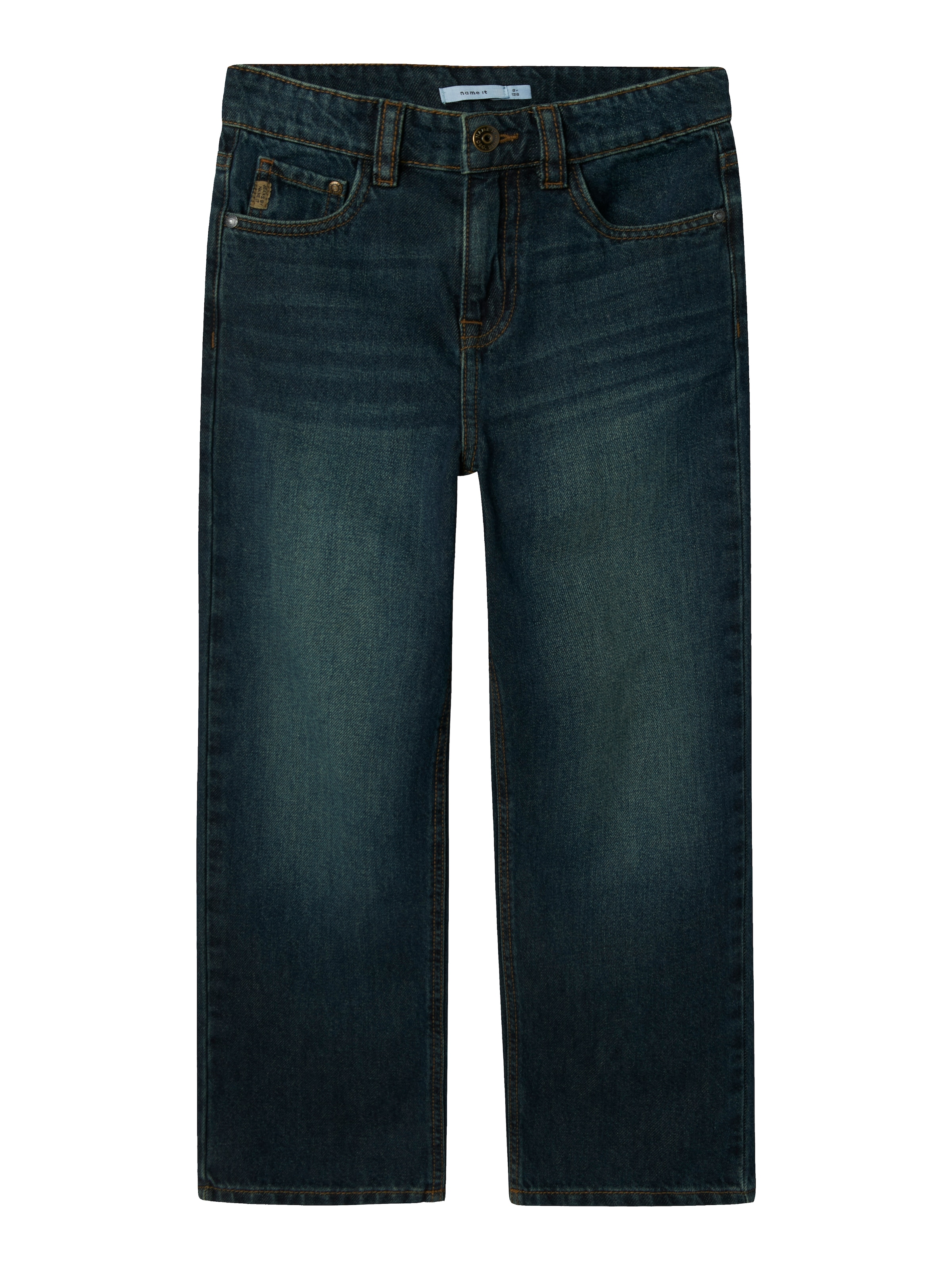 Name It Straight-Jeans »NKFROSE für Mädchen mit High Waist und weitem Bein«, unifarben, casual, loose fit, Baumwollmischung, Denim