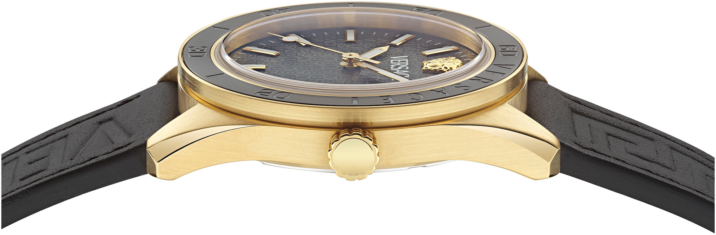 Versace Quarzuhr »V-DOME«, Armbanduhr, Herrenuhr, Swiss Made, Leuchtindizes (Zifferblatt), Datum