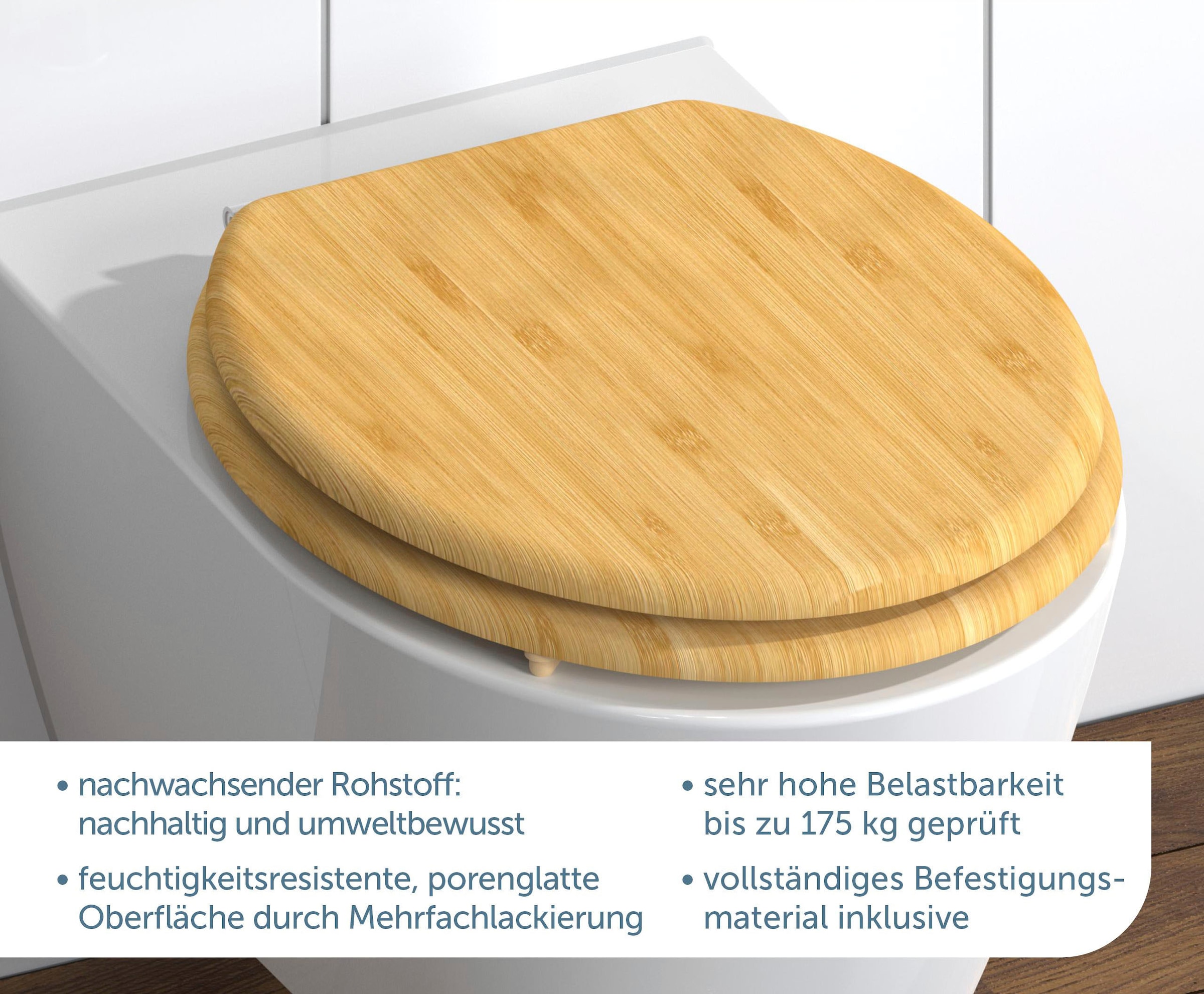 Schütte WC-Sitz »NATURAL BAMBOO«, aus Bambus Vollholz