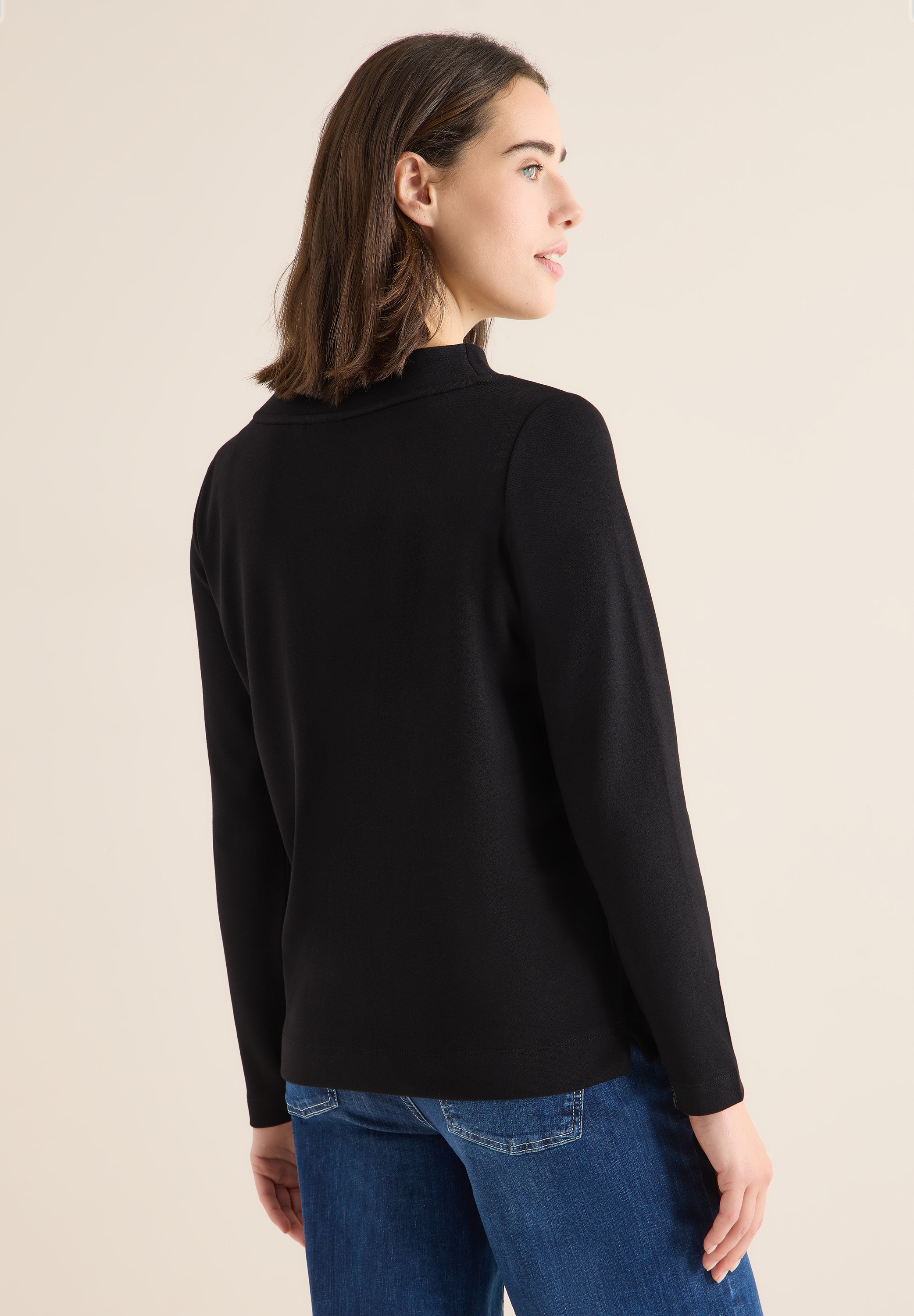 Cecil Langarmshirt in Unifarbe günstig online kaufen