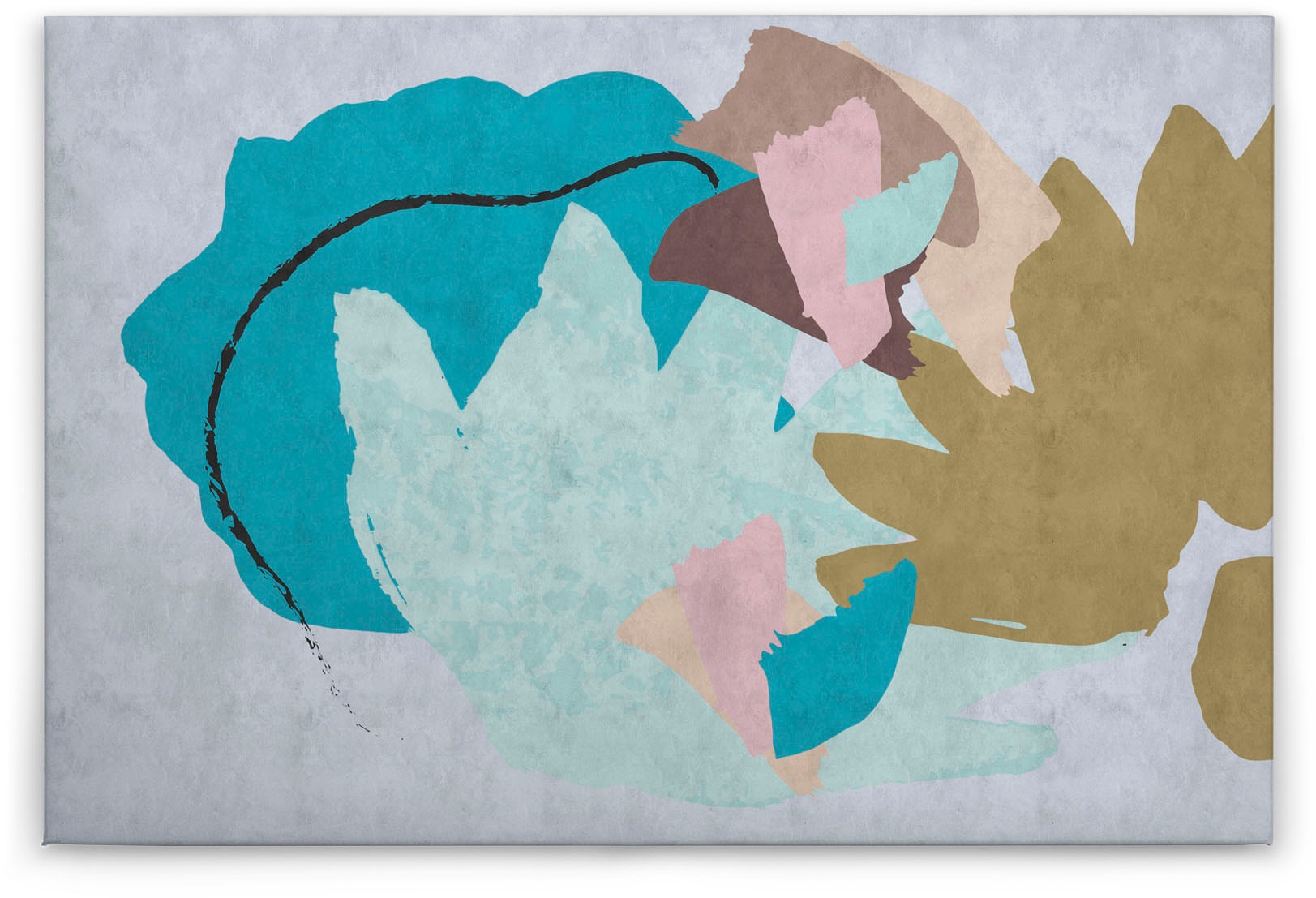 A.S. Création Leinwandbild »floral collage«, Kunst-Abstrakt-Kinder, (1 St.), Keilrahmen Bild Floral Abstrakt Leinwand-Bild Wohnzimmer modern Kinder
