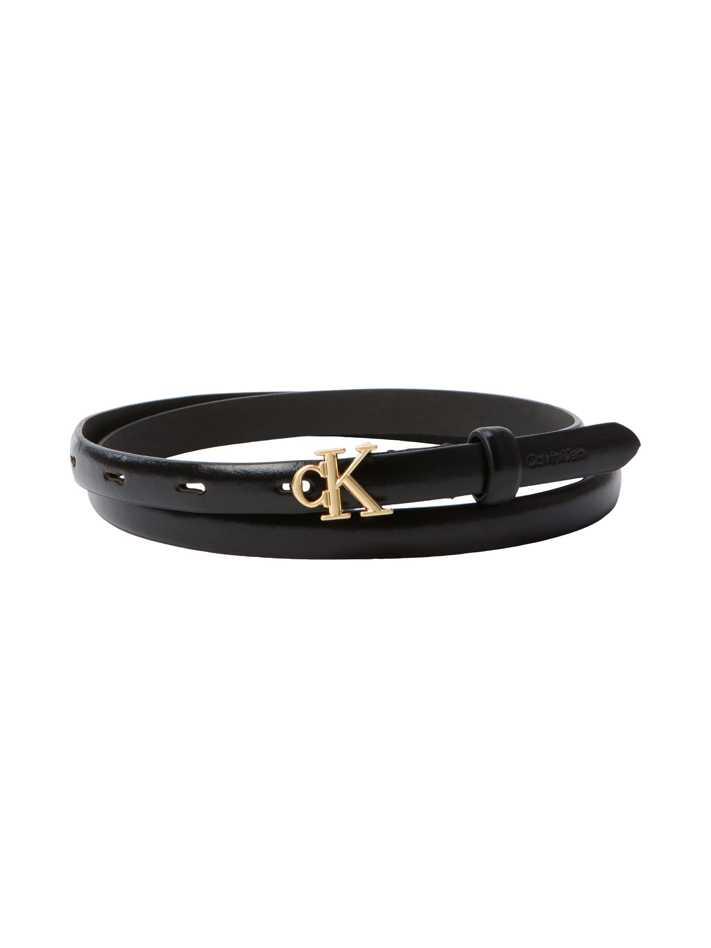 Calvin Klein Ledergürtel "ROUND CK BUCKLE 15MM BELT SMOOTH" Größenverstellb günstig online kaufen