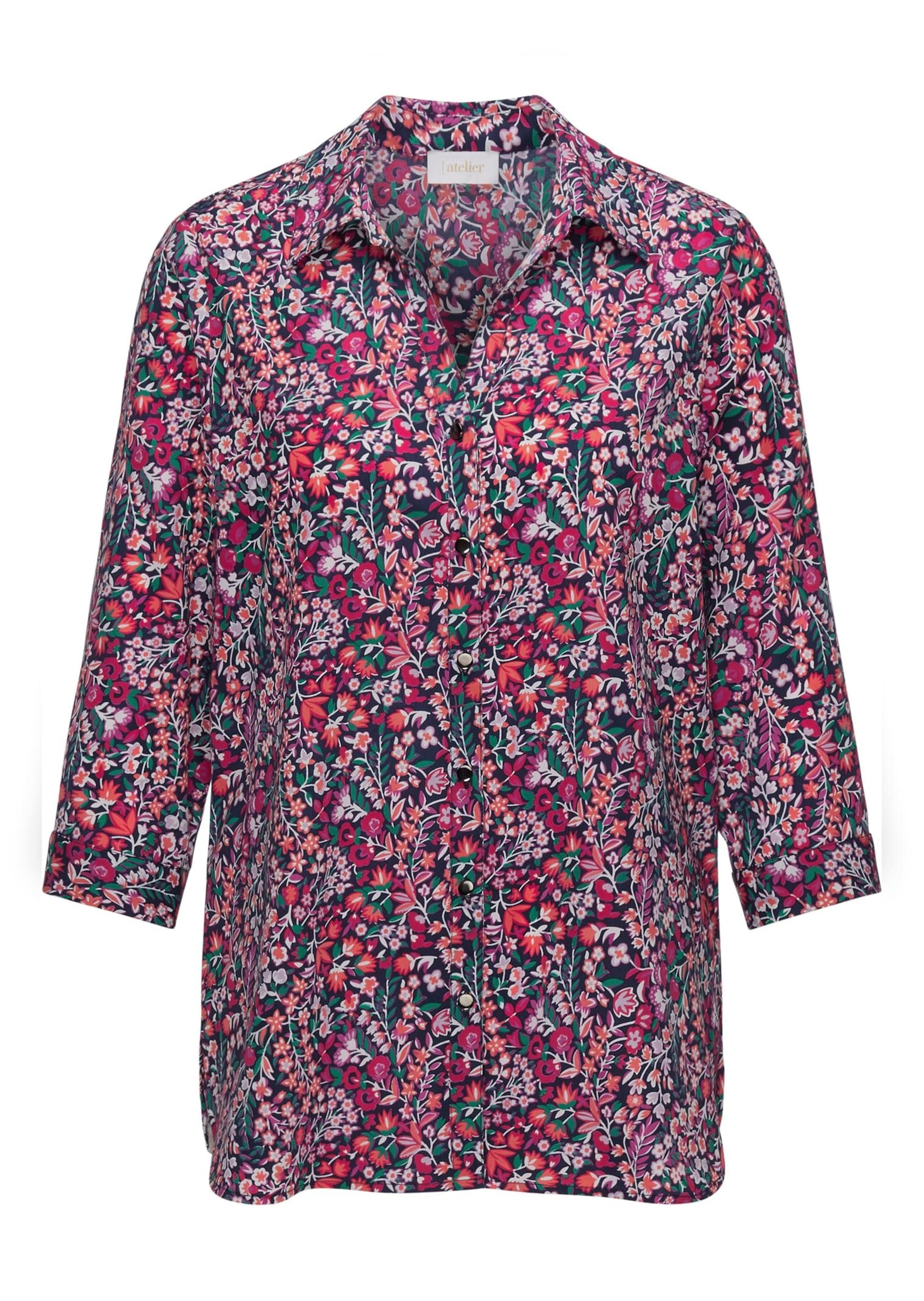 GOLDNER Hemdbluse "Kurzgröße Pflegeleichte Bluse mit 3/4-Arm" Mit offenem K günstig online kaufen