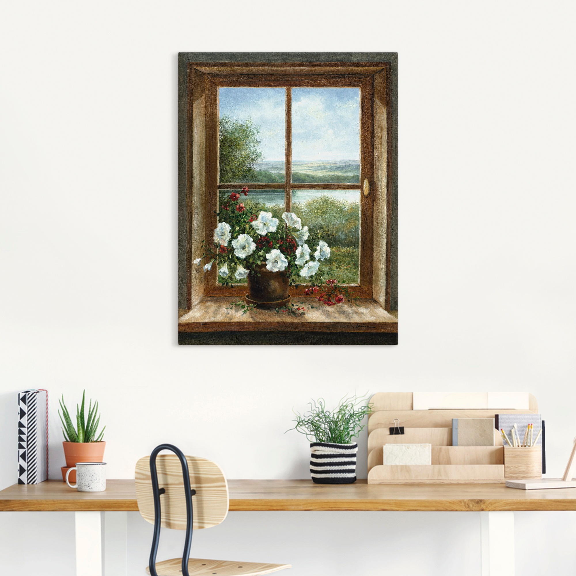 Artland Wandbild »Blumen am Fenster«, Arrangements, (1 St.), als Alubild, Outdoorbild, Leinwandbild, Poster, Wandaufkleber