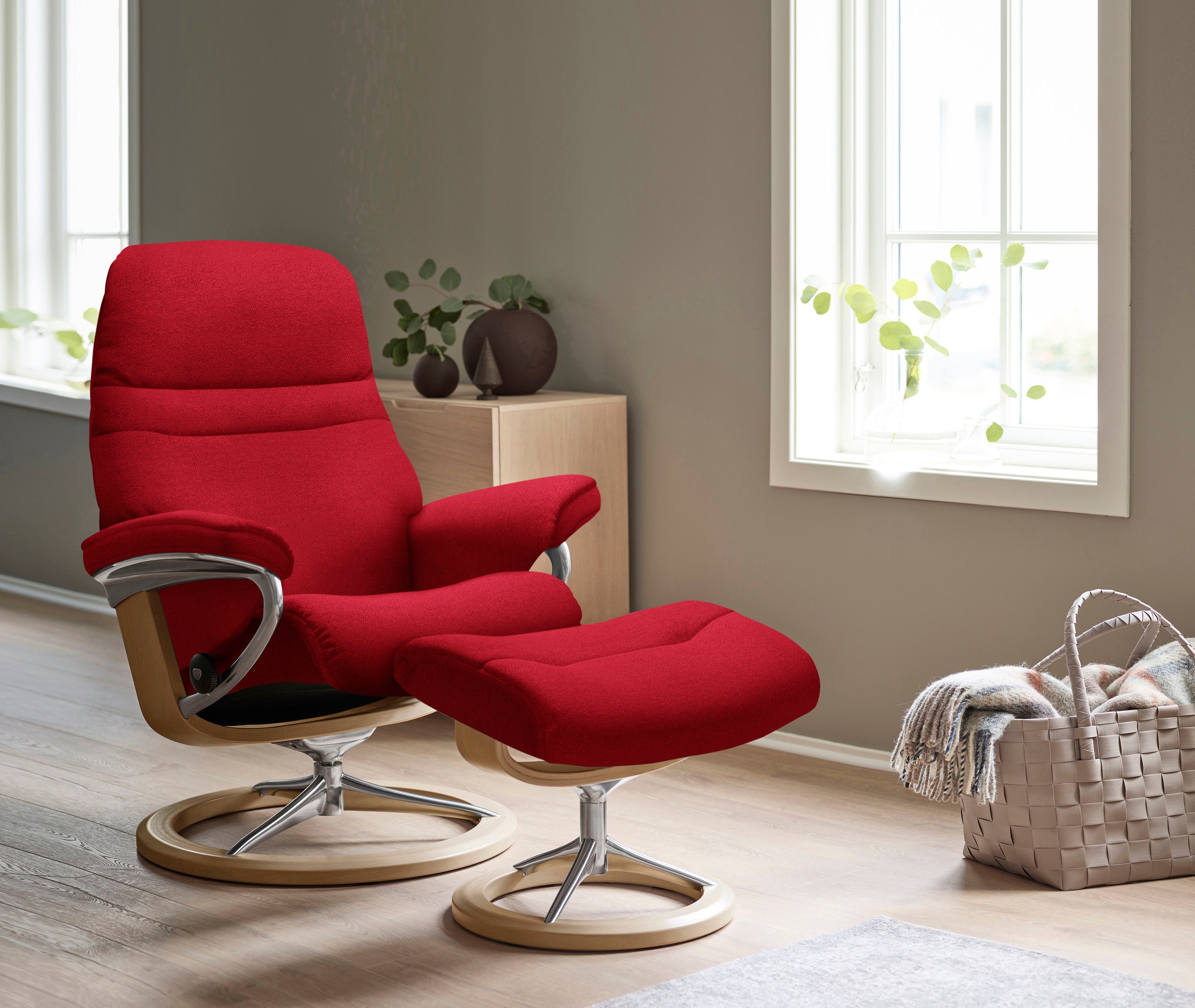 Stressless Relaxsessel "Sunrise", (Set, Relaxsessel mit Hocker), mit Signat günstig online kaufen