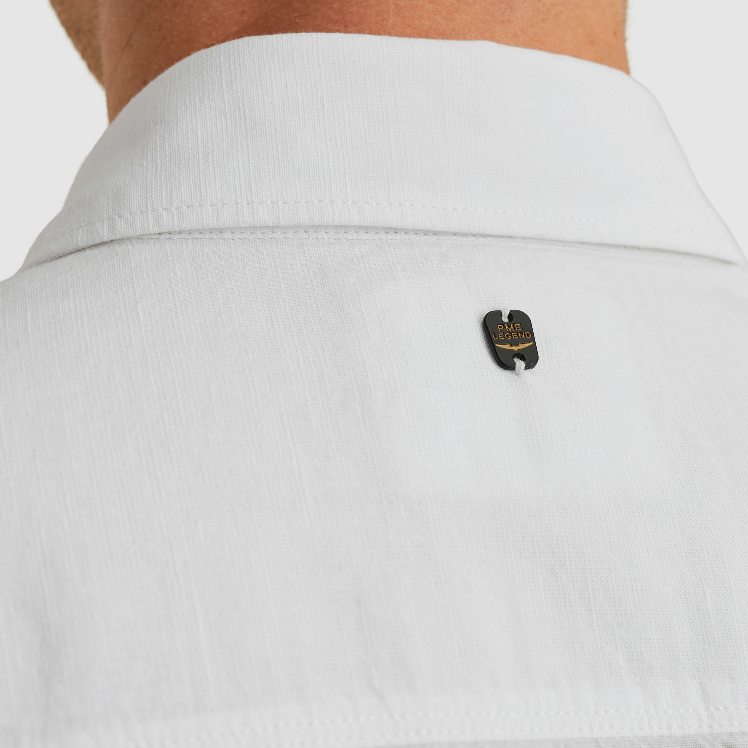 PME LEGEND Kurzarmhemd »Short Sleeve Shirt Ctn Linen 2 tone«, in melierter Optik