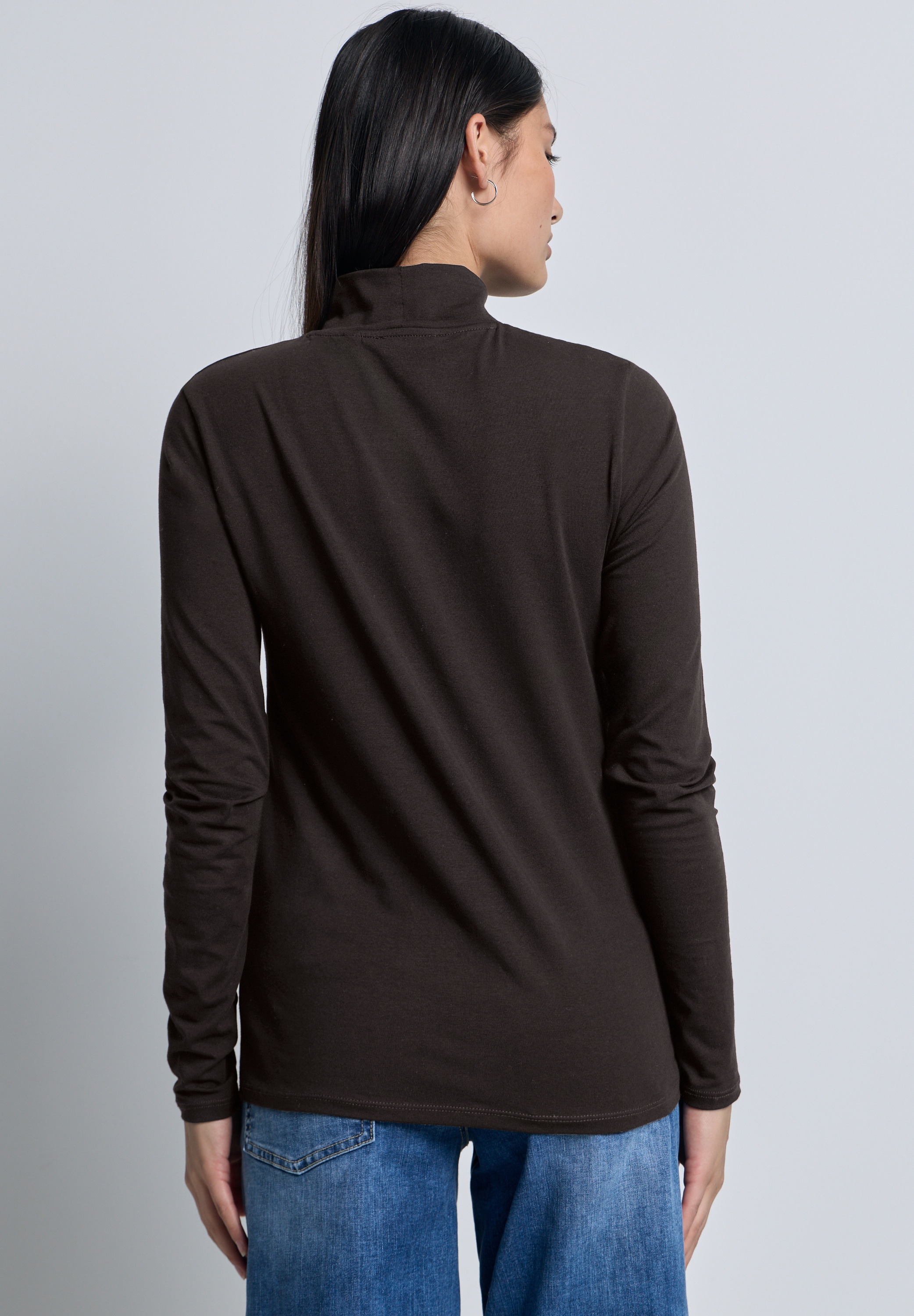 STREET ONE STUDIO Langarmshirt, aus Baumwolle mit Stretchante