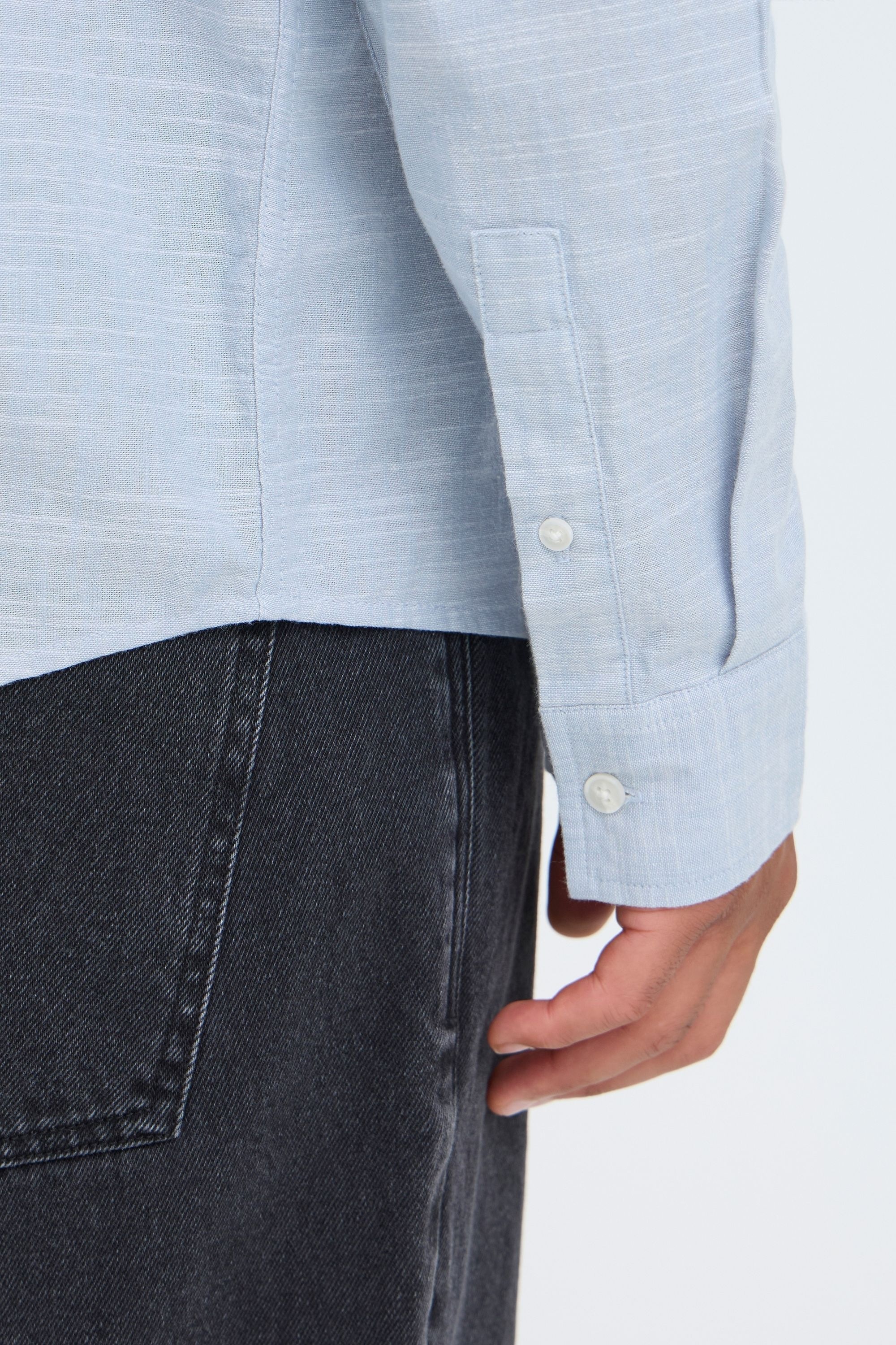 Blend Langarmhemd »BHDaris« Meliertes Langarmhemd mit 2-Knopf-Manschette