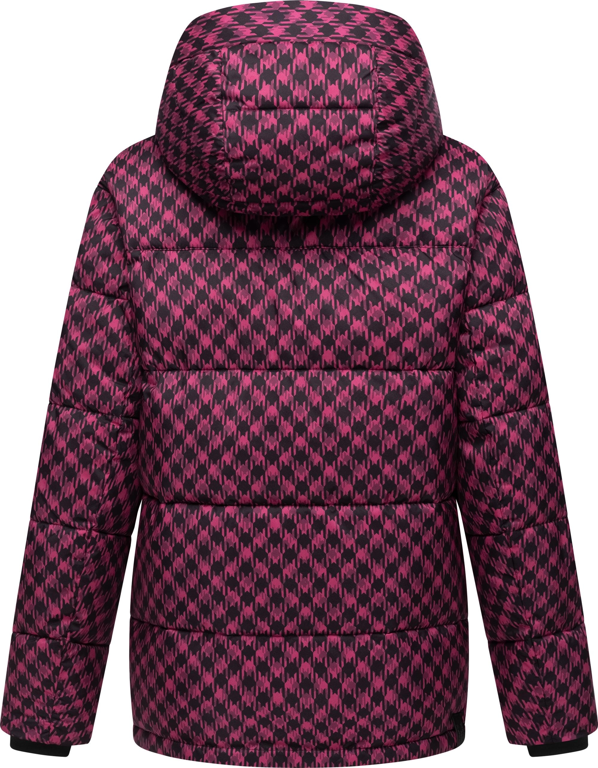 Ragwear Steppjacke »Wikesh Print«, mit Kapuze, Damen Winterjacke mit angesagtem Hahnentritt-Muster