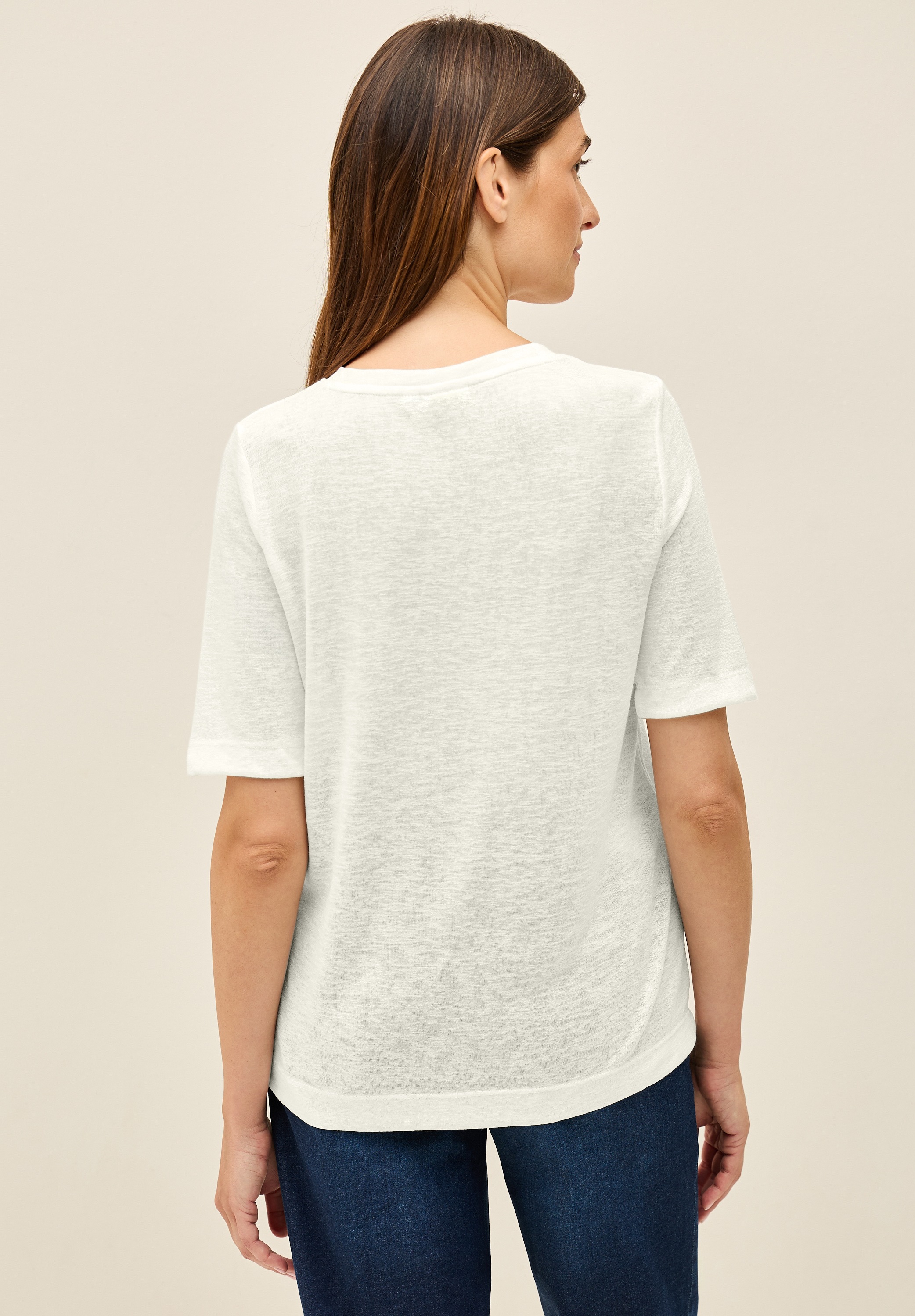 STREET ONE STUDIO T-Shirt, aus elastischem Materialmix günstig online kaufen