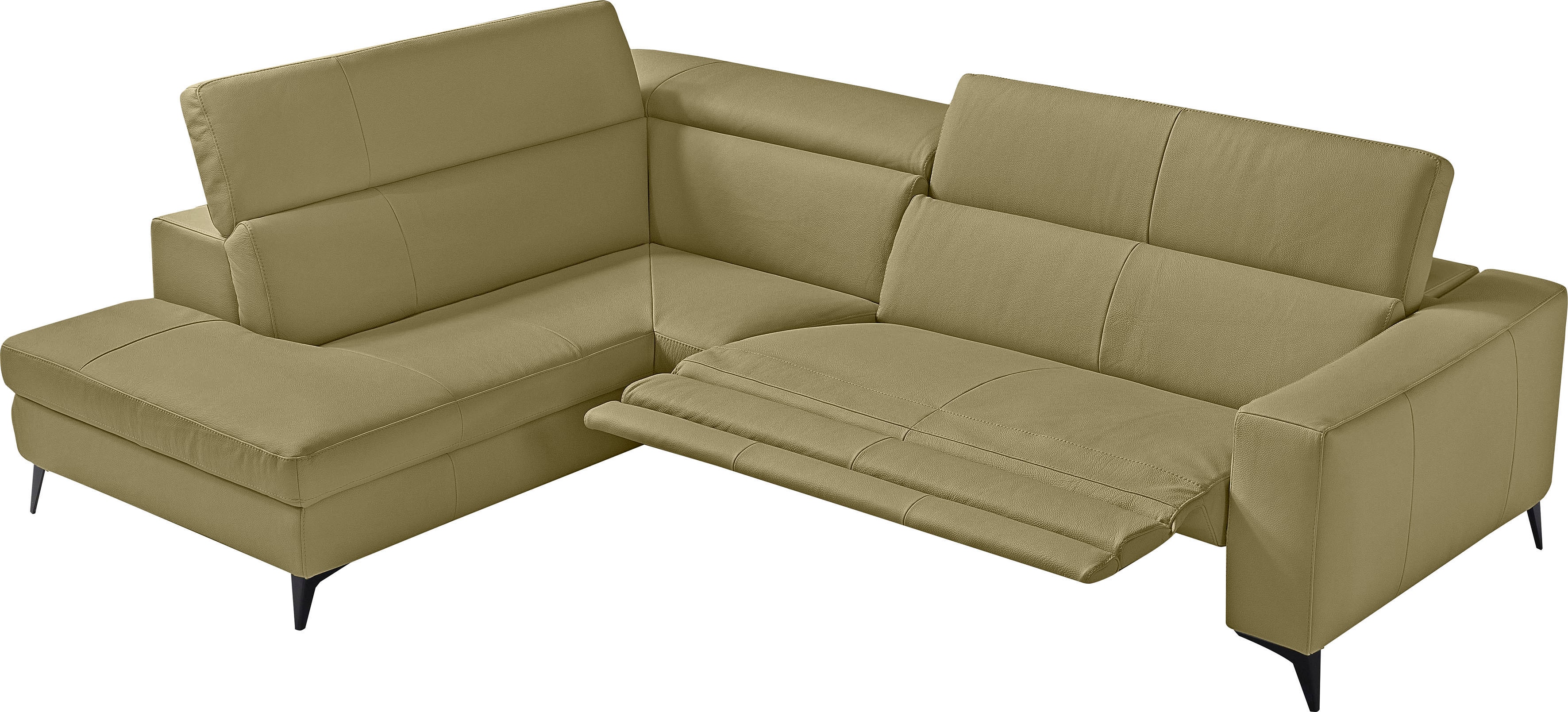 Egoitaliano Ecksofa "Edith, Designsofa mit hohem Sitzkomfort, Breite 269cm, L-Form" inkl. elektrischer Relaxfunktion und manuell verstellbaren Kopfteilen
