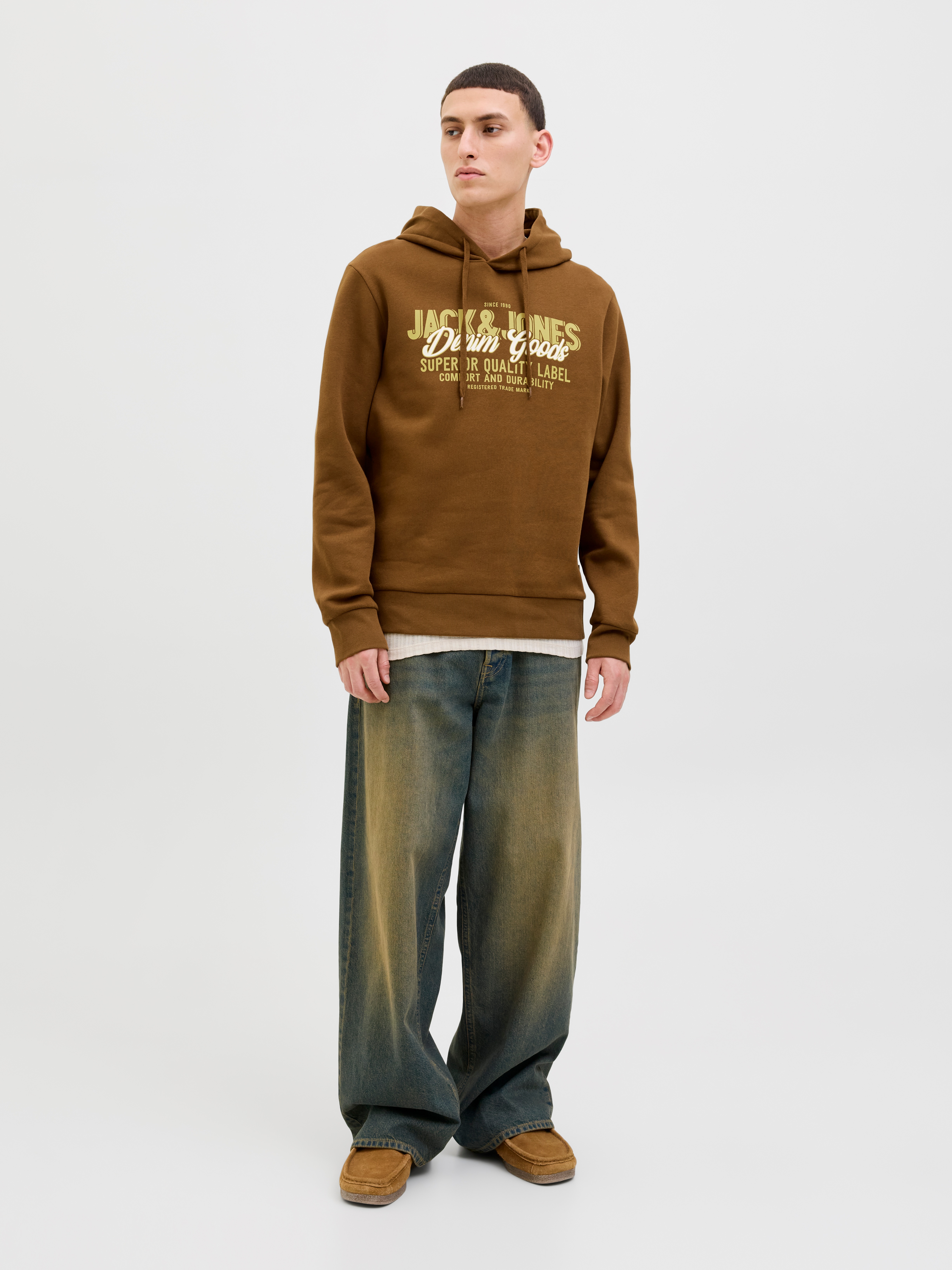 Thumbnail - Jack & Jones Kapuzensweatshirt "JJELOGO SWEAT HOOD 2 COL 25/26 NOOS" mit stylischem Print