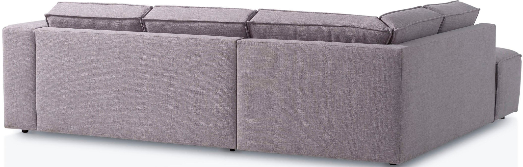TRENDMANUFAKTUR Ecksofa »Dice mit Sitztiefenverstellung und Kaltschaumpolsterung«, hoher Sitzkomfort, aktuelle Kedernaht, L-Form