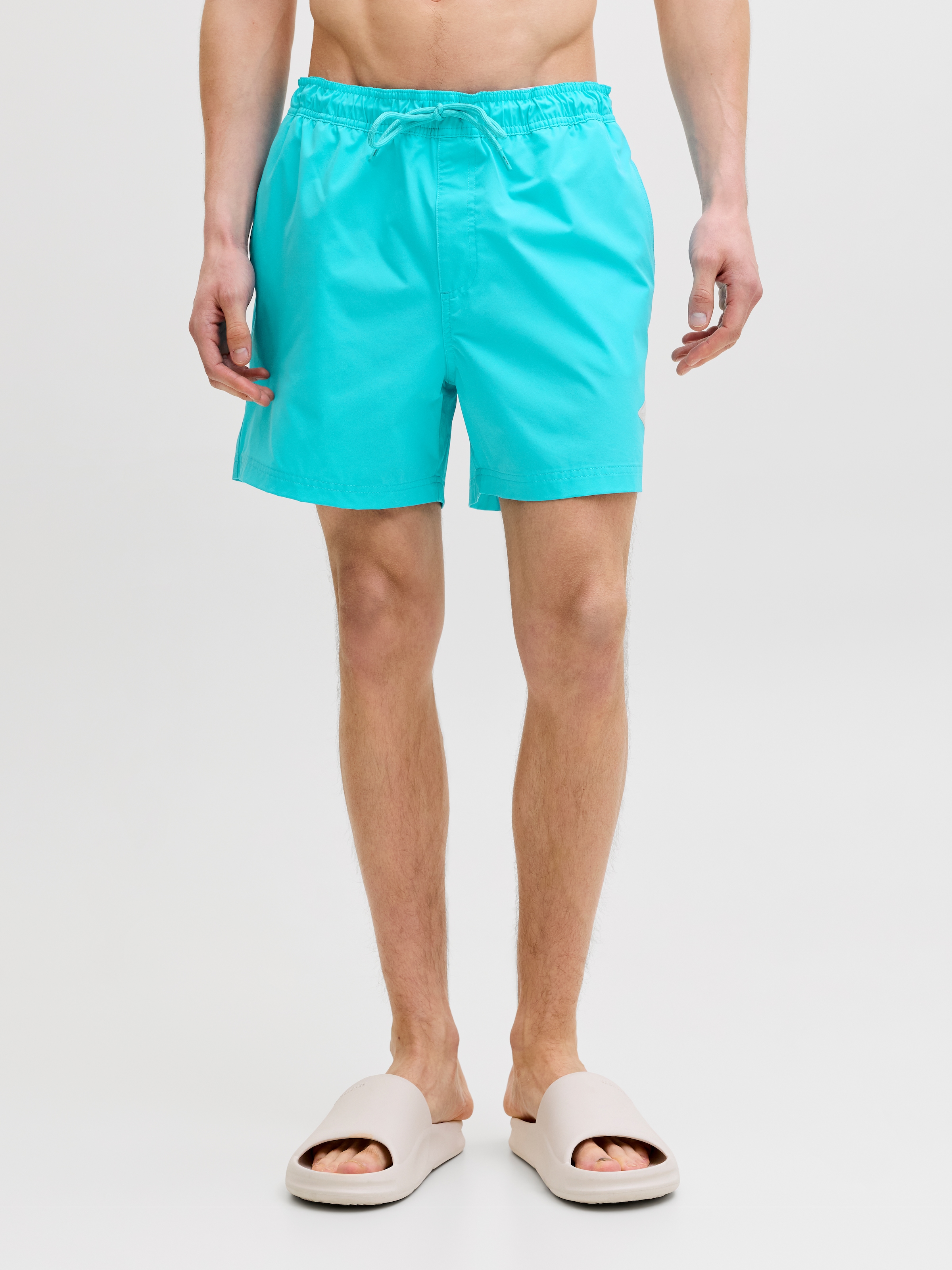 Jack & Jones Badeshorts "Jpstmaui Tropic Solid Swim Shorts Sn" Kunstfaser, Normal Geschnitten