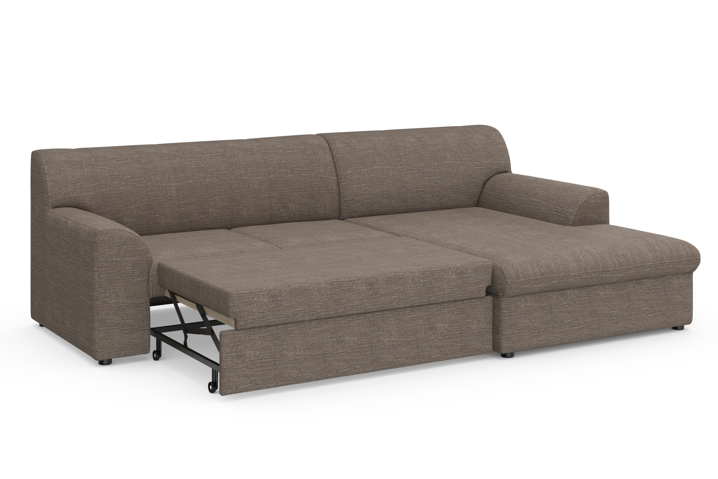 DOMO collection Ecksofa »Topper, elegant und zeitlos, kompaktes Stellmaß 245/155cm, L-Form«, mit Recamiere, wahlweise mit Schlaffunktion