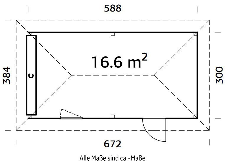 Palmako Holzpavillon »Bianca 16,6 m² Set 12«, BxTxH: 588x300x323 cm