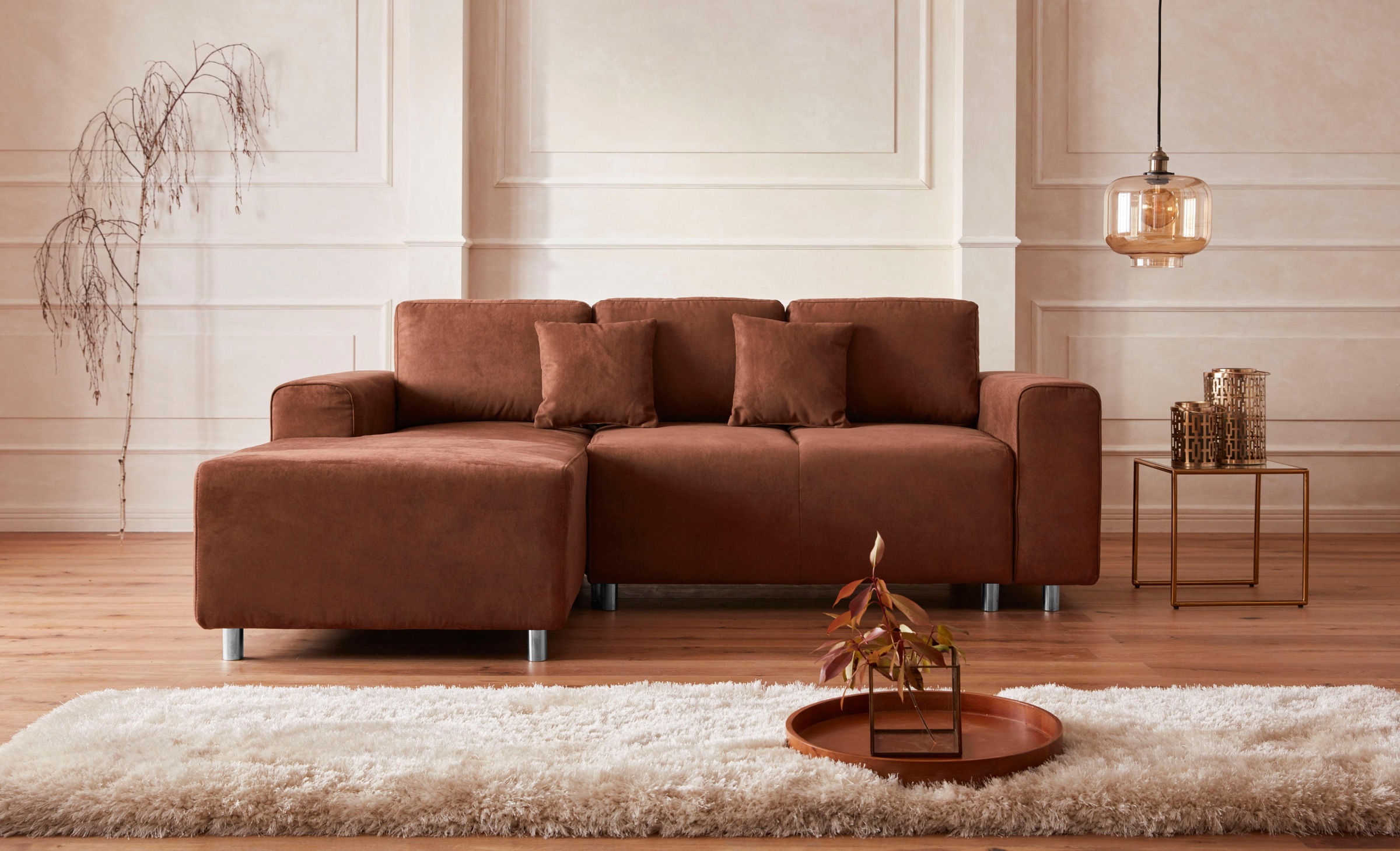 Home affaire Ecksofa "Györ" L-Form, wahlweise mit Bettfunktion und Bettkast günstig online kaufen