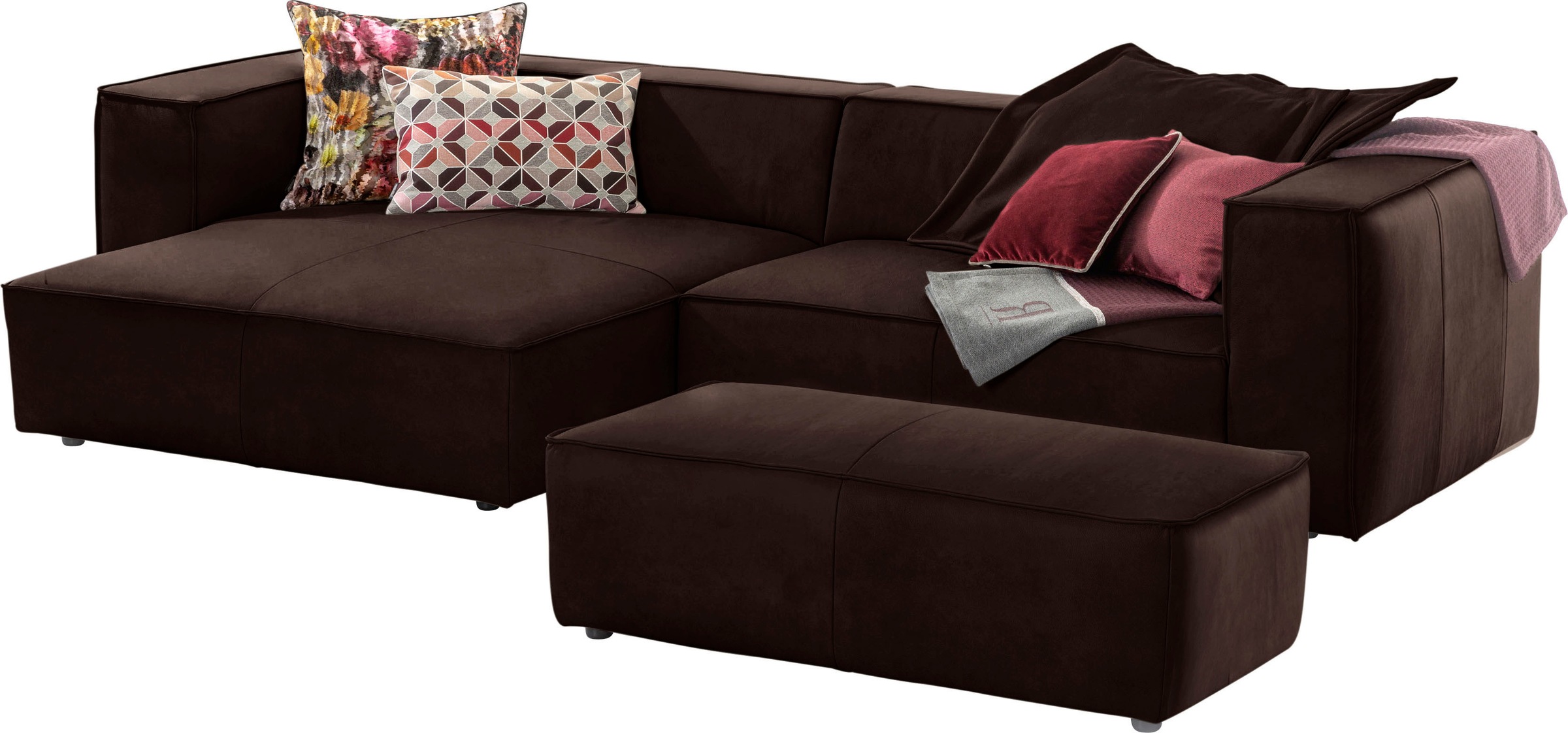 W.SCHILLIG Ecksofa "around-the-block" inklusive Hocker, mit eleganter Biese günstig online kaufen