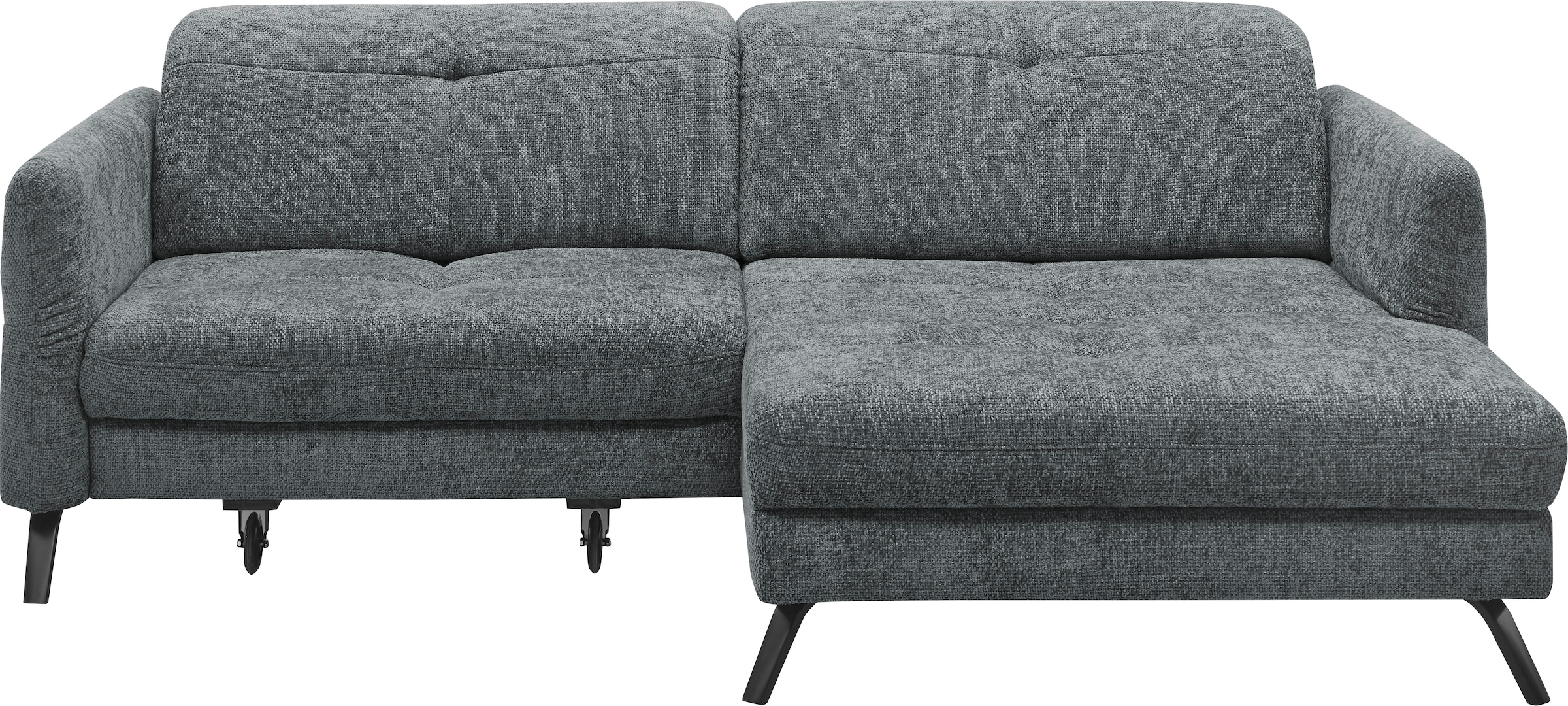 set one by Musterring Ecksofa "SO 4400 V" wahlweise mit motorischer Bettfunktion & Kopfverstellung, Fuß schwarz