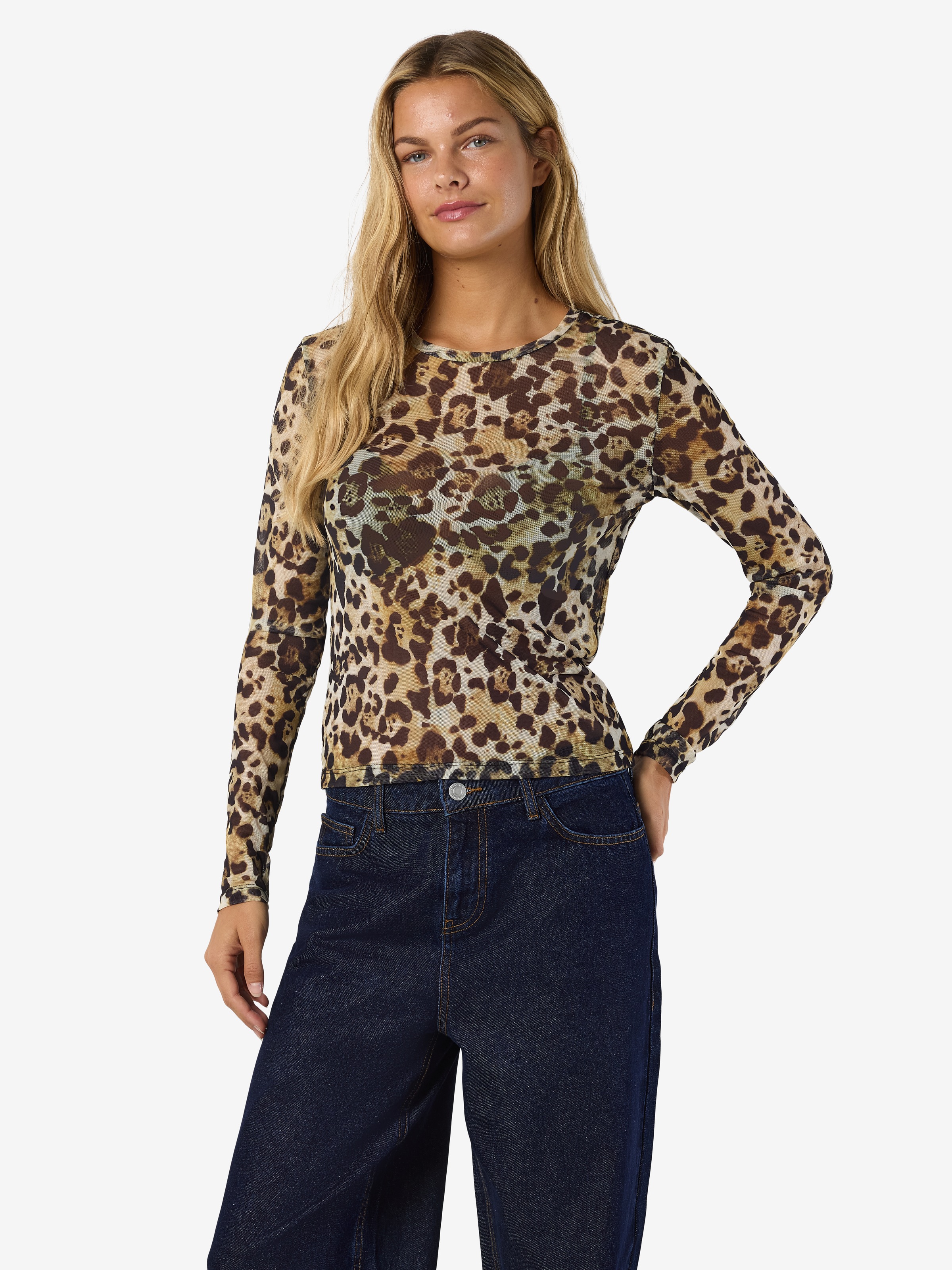 Noisy may Netzshirt "NMJUDITH L/S MESH TOP BG NOOS" transparent günstig online kaufen