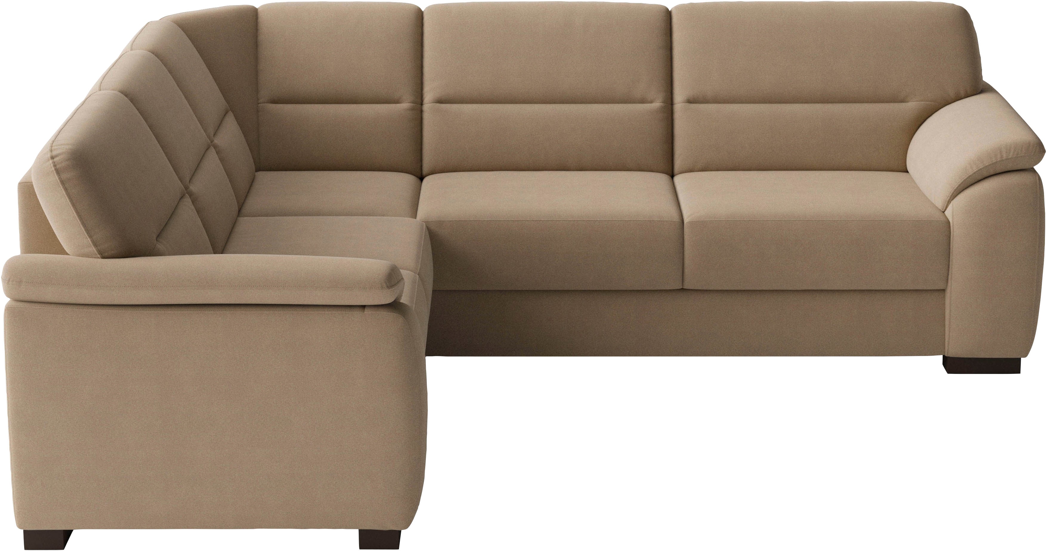 sit&more Ecksofa "Montego L-Form, B: 256 cm, große Stoffauswahl, Komfortsitzhöhe 46 cm" mit Schlaffunktion, optional Schubkasten mit Stauraum
