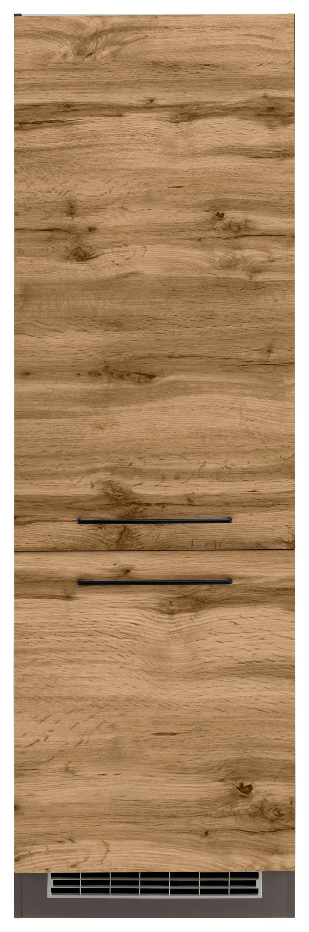 KOCHSTATION Kühlumbauschrank »KS-Tulsa«, 60 cm breit, 200 cm hoch, 2 Türen, schwarzer Metallgriff, MDF Front