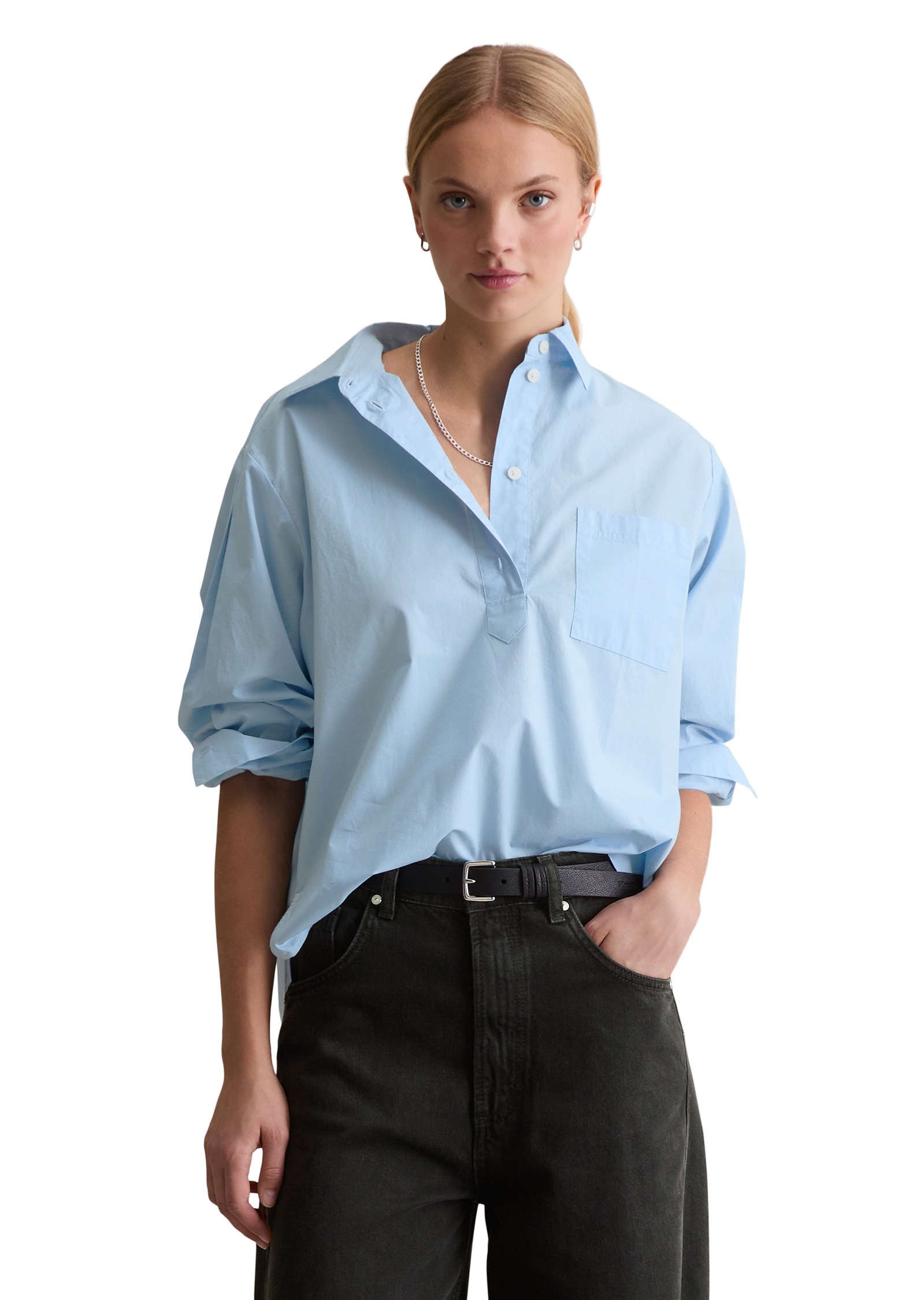 Marc OPolo DENIM Langarmbluse "aus softem Popeline" günstig online kaufen