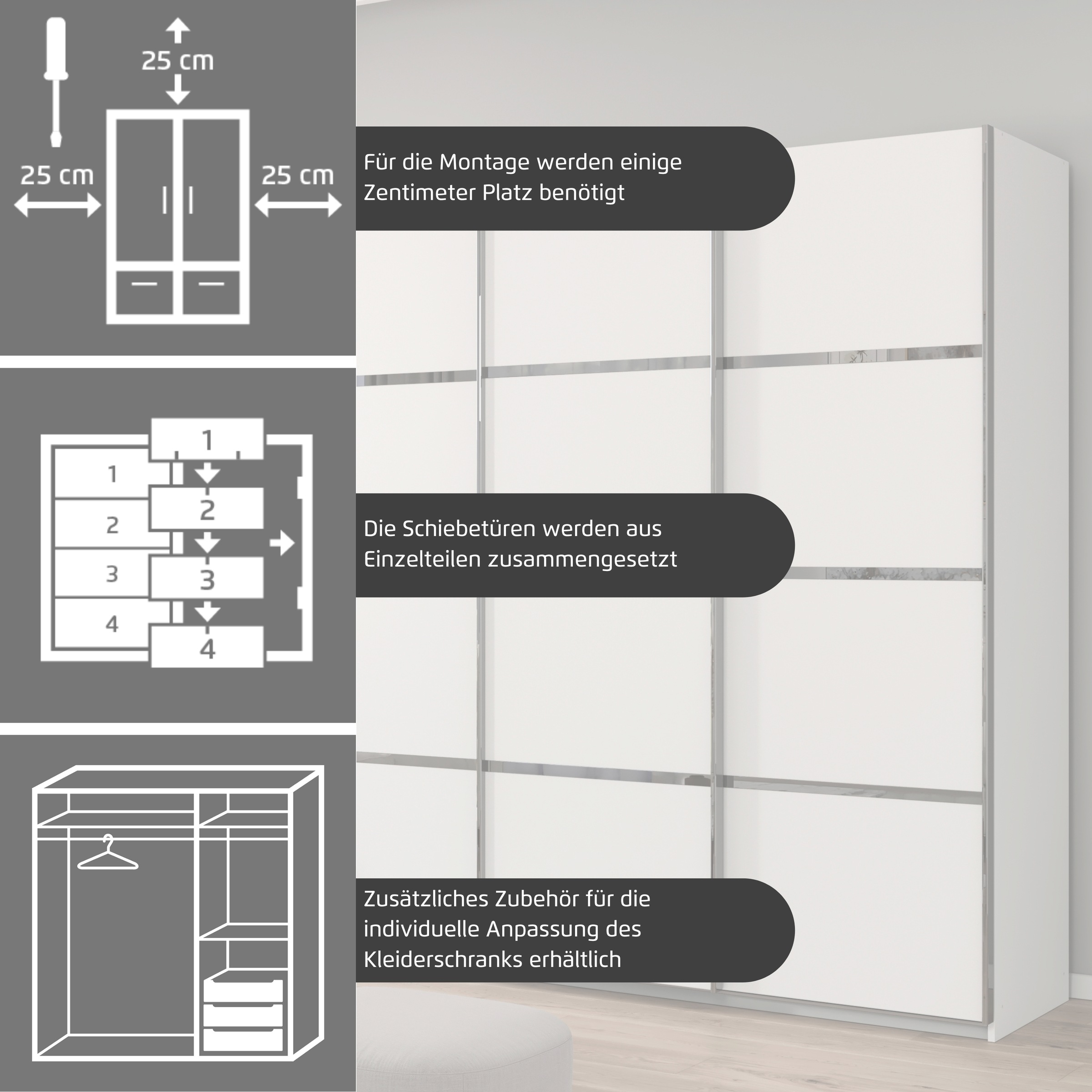Thumbnail - rauch Kleiderschrank "Schwebetürenschrank Garderobe Schrank TOP ANGEBOT Avola" 3 verschiedene Ausstattungen BASIC/CLASSI...