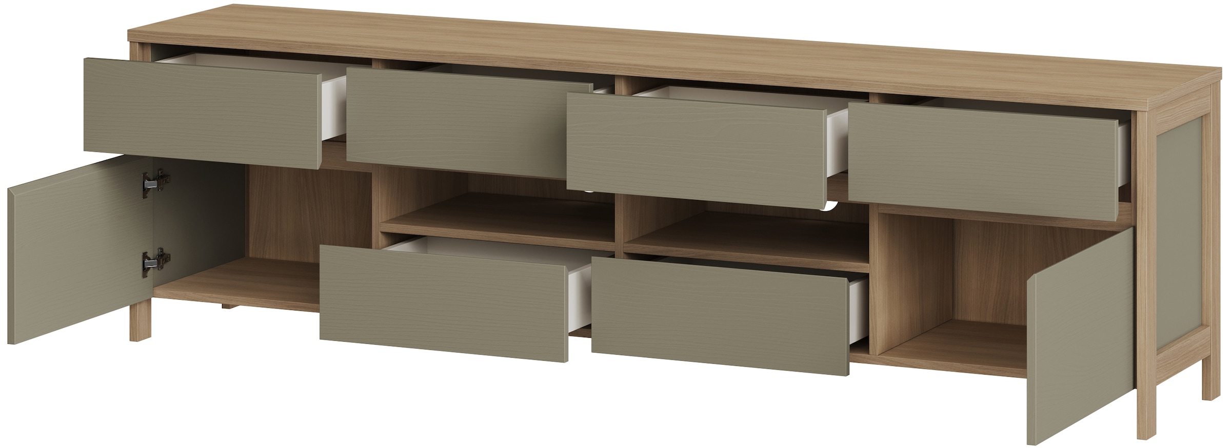 Home affaire TV-Schrank »Stranda, moderner TV-Unterschrank, Kommode im Scandi-Style, Lowboard«, Rahmenoptik, ausreichend Stauraum, vielseitig einsetzbar, 193 cm breit