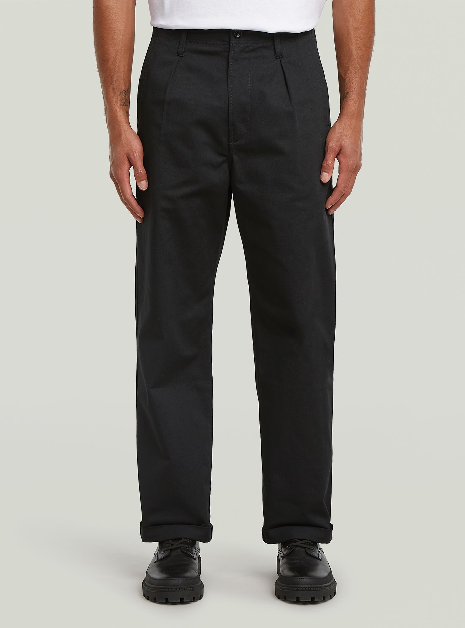 G-STAR Chinohose "Pleated Chino Relaxed Straight" günstig online kaufen
