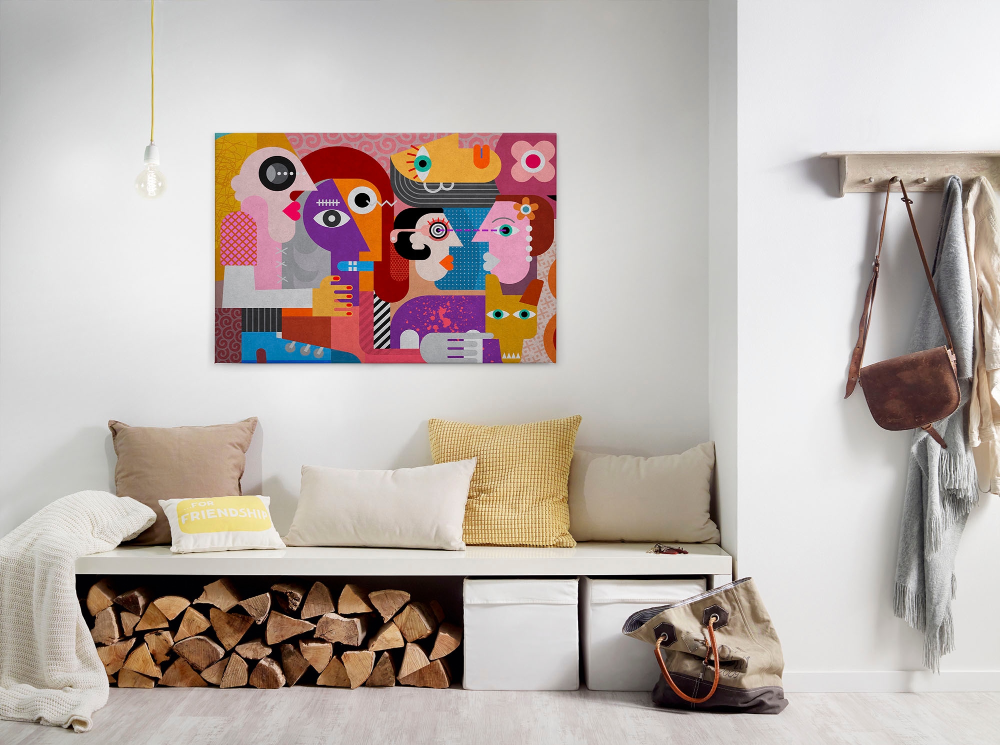 A.S. Création Leinwandbild "couples" Abstrakt Kunst 1 Stk. tlg. Keilrahmen Bild Bunt Abstrakt Menschen Leinwand-Bild Wohnzimmer modern