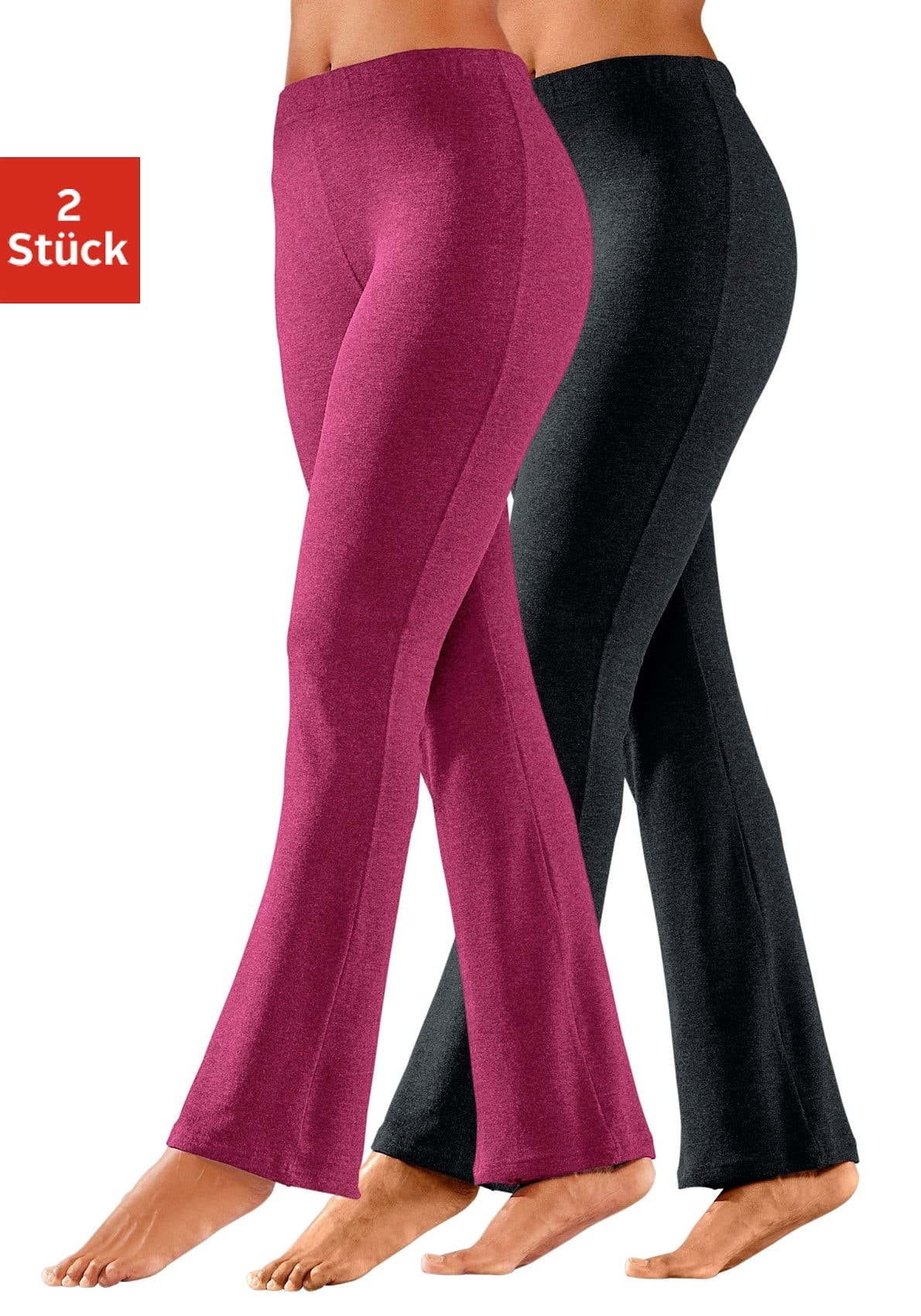 Vivance active Jazzpants, (2er-Pack), mit leicht ausgestelltem Bein, Loungewear