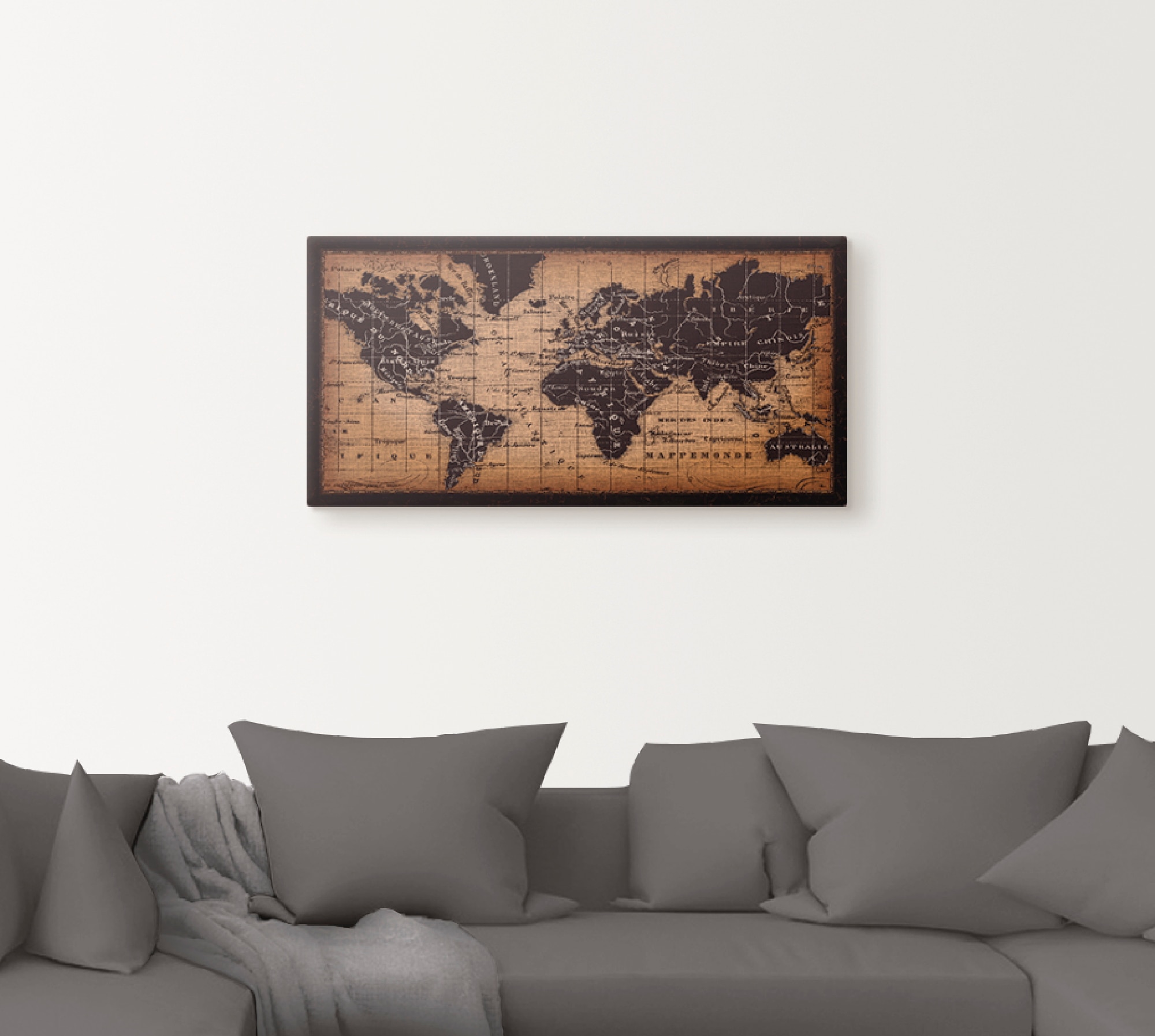 Artland Wandbild "Alte Weltkarte", Landkarten, (1 St.), als Leinwandbild, P günstig online kaufen