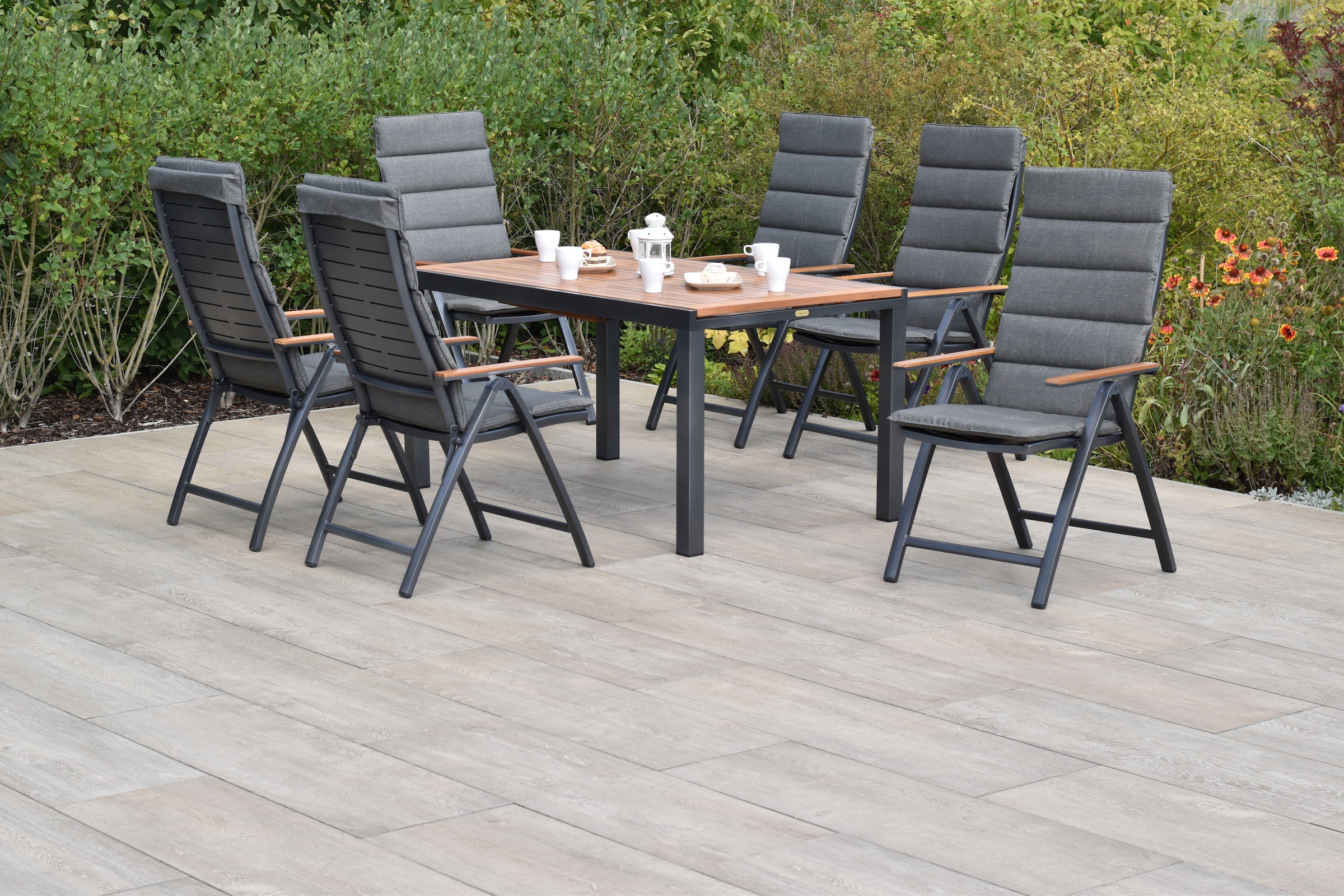 MERXX Garten-Essgruppe ""Tinos"" Set, Inkl. Auflagen, 5-fach verstellbare R günstig online kaufen